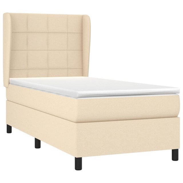 vidaXL Bett Boxspringbett mit Matratze Creme 90x190 cm Stoff günstig online kaufen