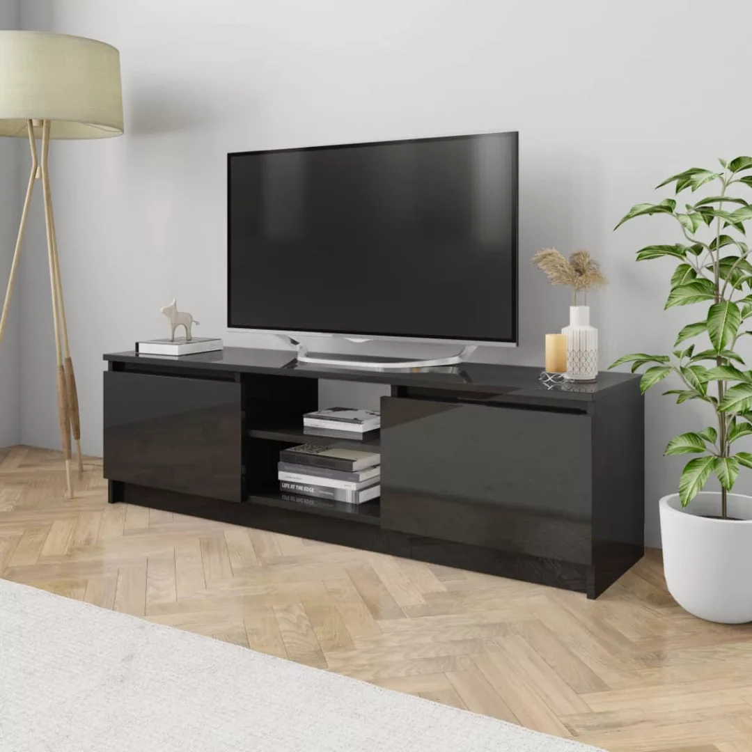 Tv-schrank Hochglanz-schwarz 120×30×35,5 Cm Spanplatte günstig online kaufen