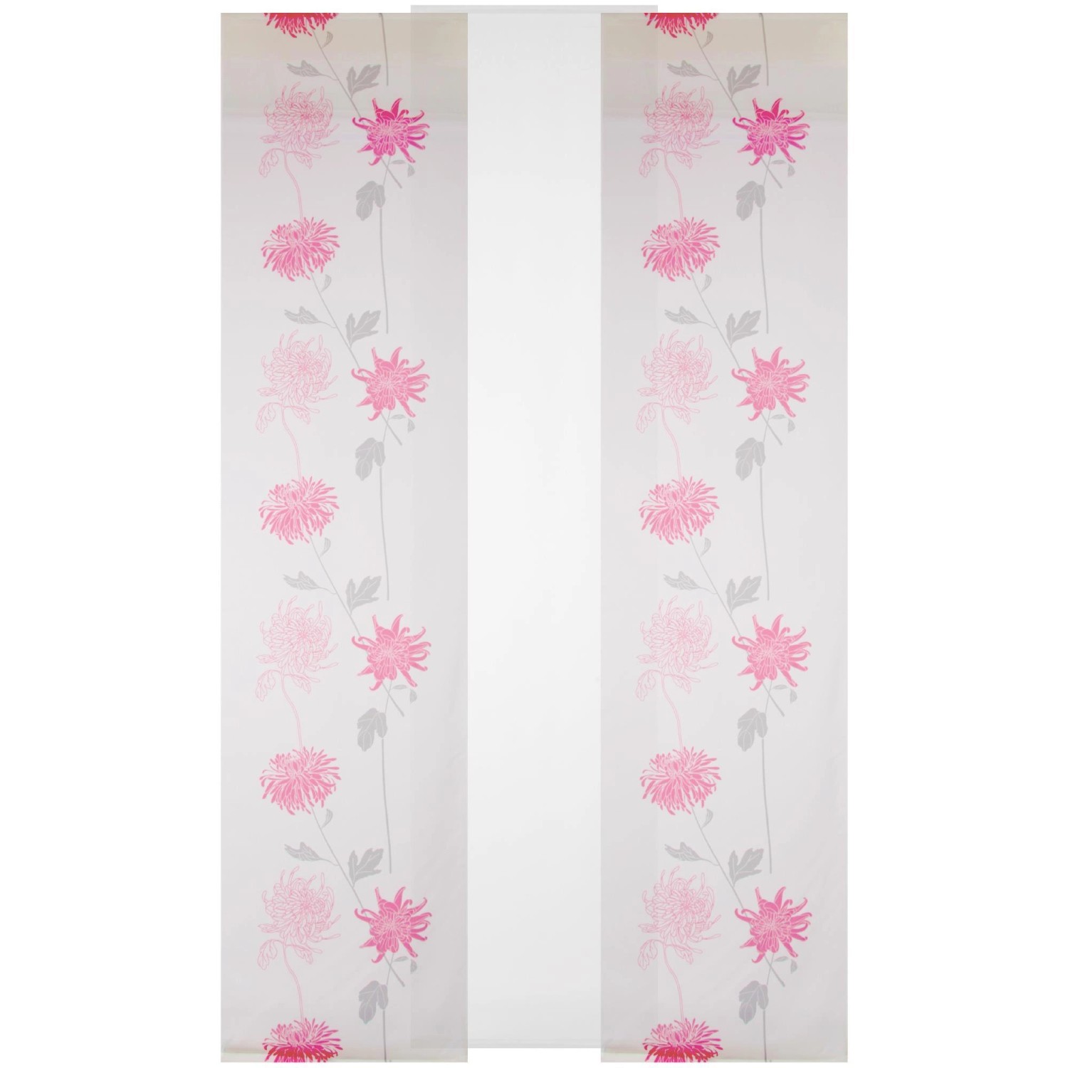 Bestlivings Schiebegardine Elena 3er Set Print Mit Zubehör Himbeere Floral günstig online kaufen