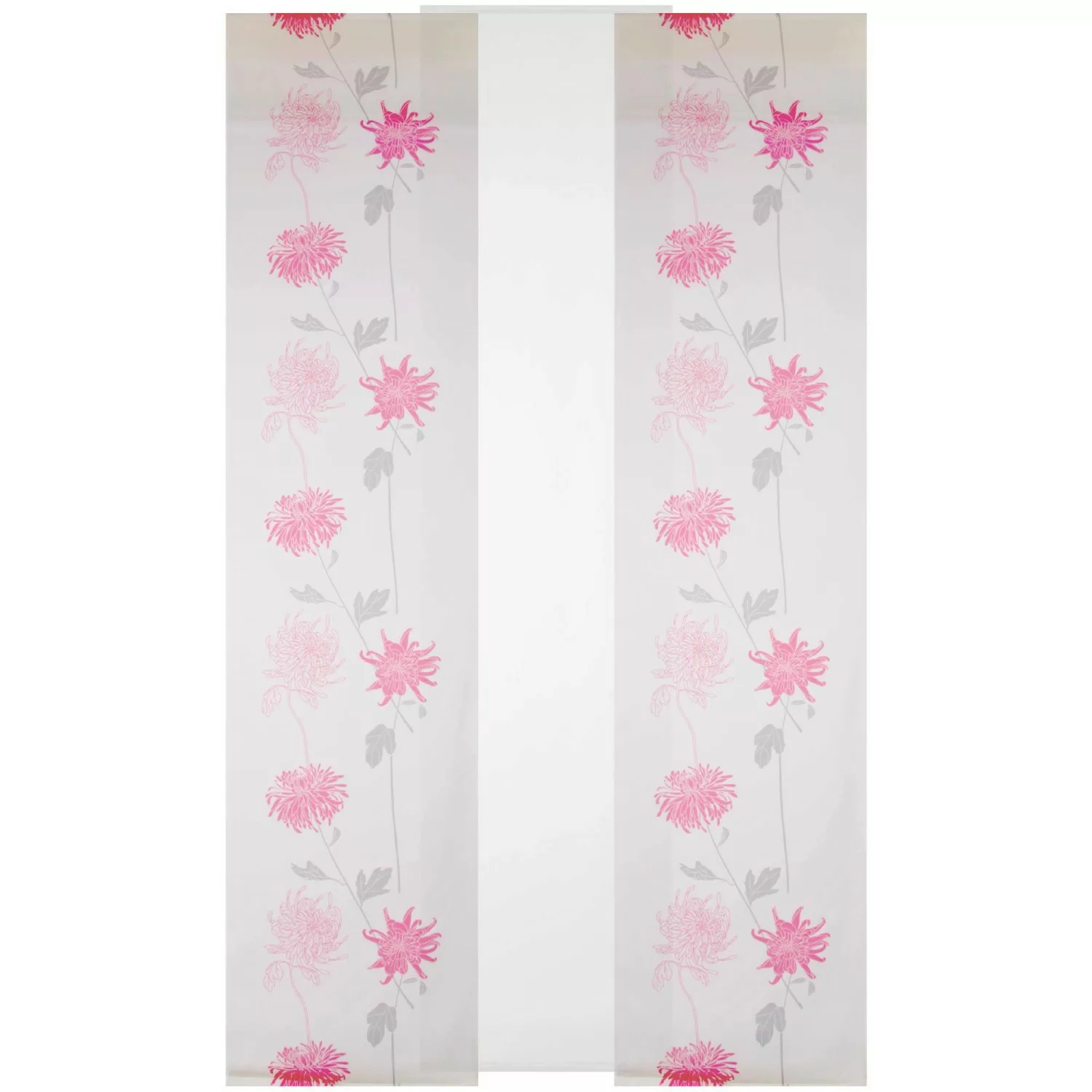 Bestlivings Schiebegardine Elena 3er Set Print Mit Zubehör Himbeere Floral günstig online kaufen