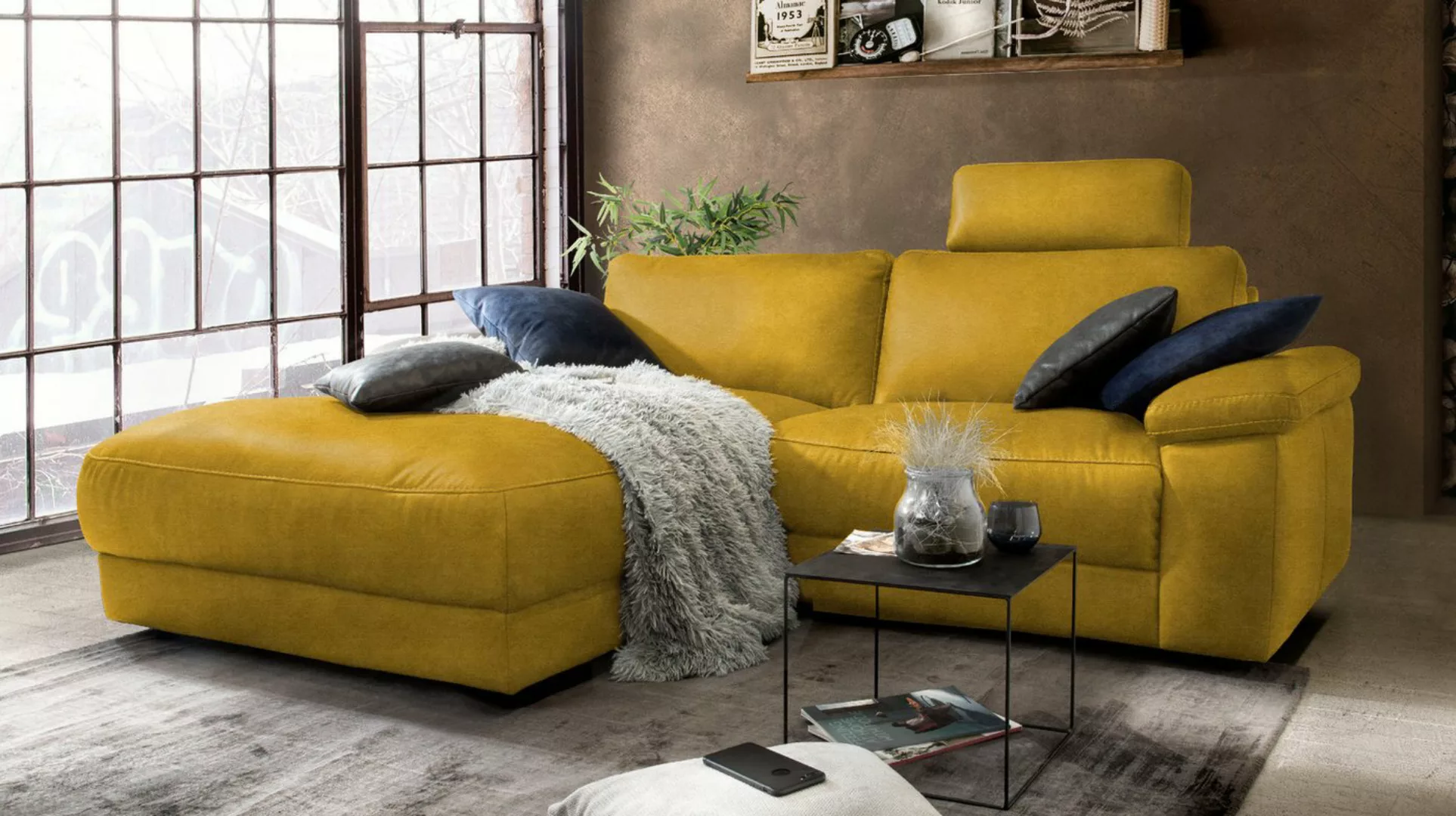 KAWOLA Ecksofa LOLA, Sofa Stoff od. Leder, Recamiere rechts od. links, vers günstig online kaufen