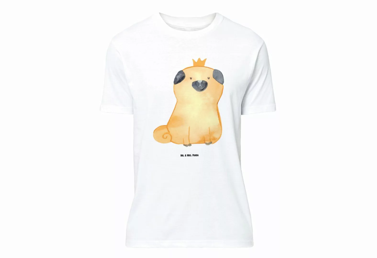 Mr. & Mrs. Panda T-Shirt Mops Krone - Weiß - Geschenk, Hund, Lustiges T-Shi günstig online kaufen