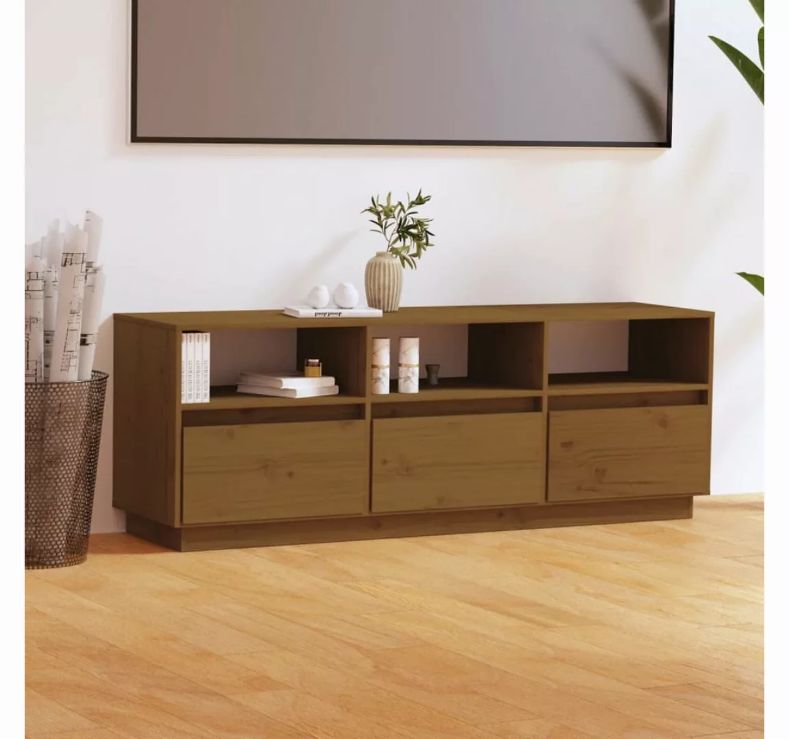 vidaXL TV-Schrank TV-Schrank Honigbraun 140x37x50 cm Massivholz Kiefer Lowb günstig online kaufen