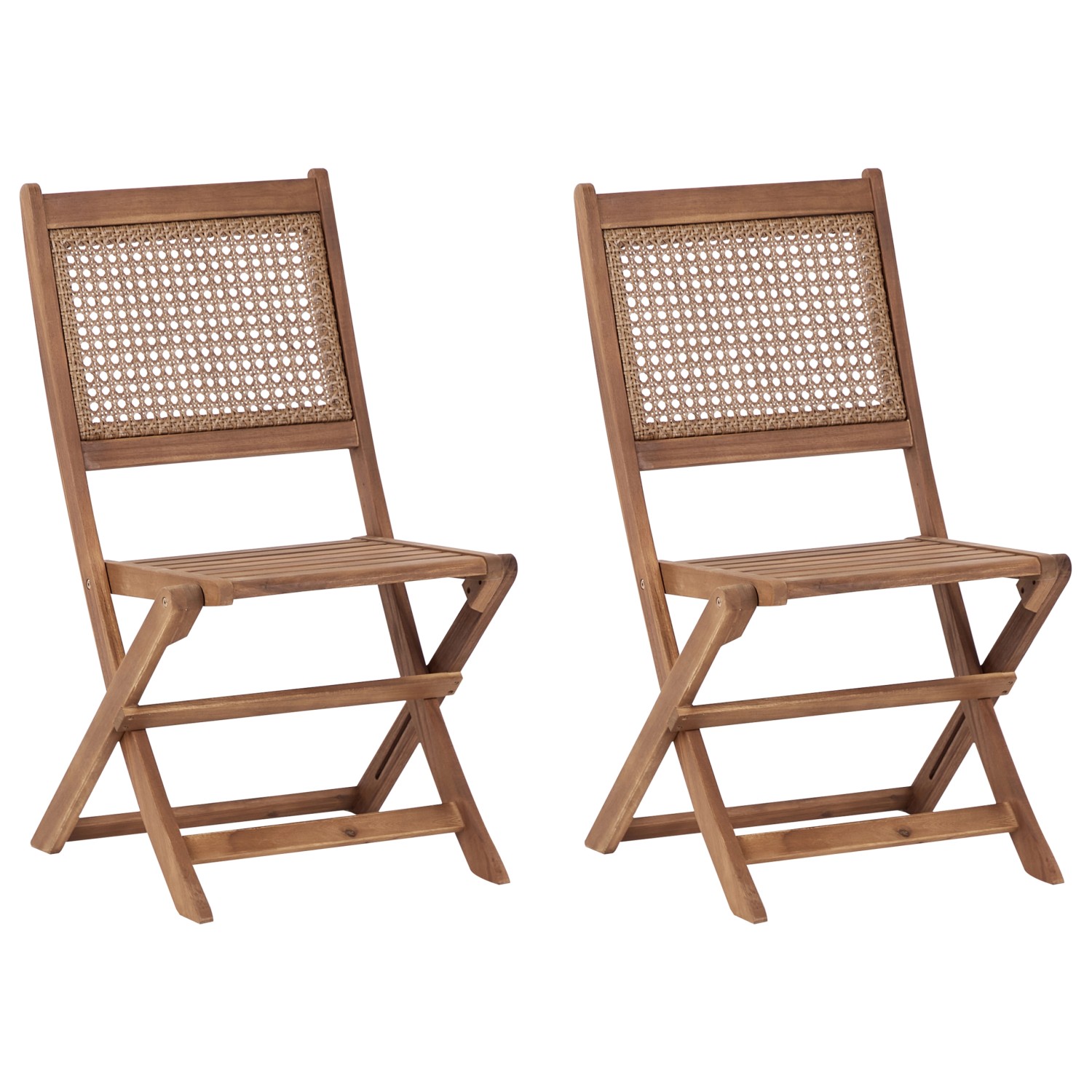 Beliani Gartenstuhl Heller Holzfarbton 60x51x90 günstig online kaufen