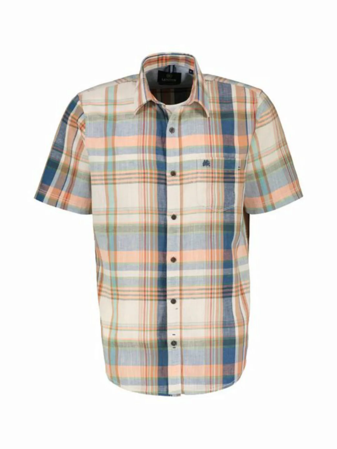 LERROS Kurzarmhemd LERROS Kariertes Baumwoll-Leinenhemd für Herren günstig online kaufen