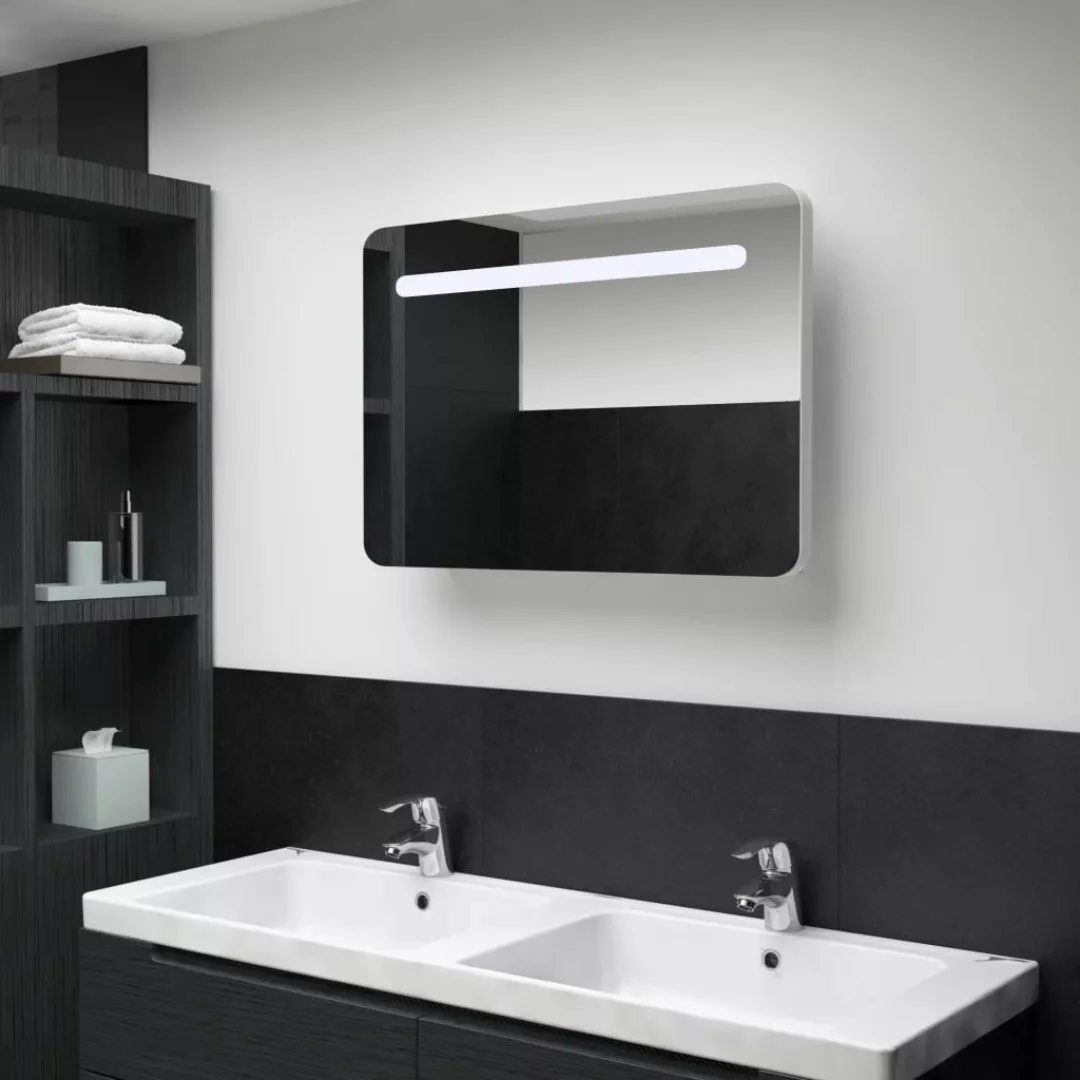 Vidaxl Led-bad-spiegelschrank 80x9,5x55 Cm günstig online kaufen