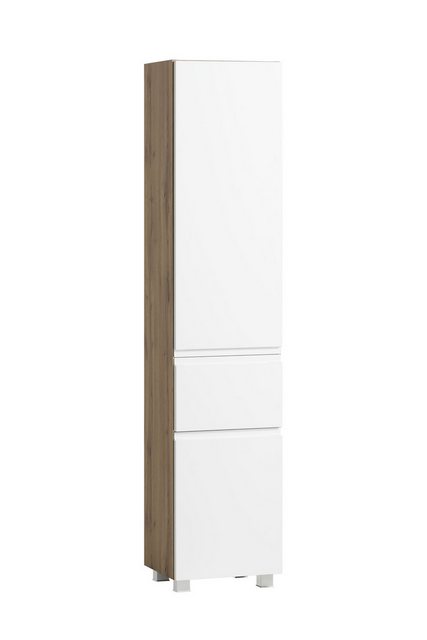 HELD MÖBEL Seitenschrank in weiß/Wotaneiche, MDF - 40x180x35cm (BxHxT) günstig online kaufen