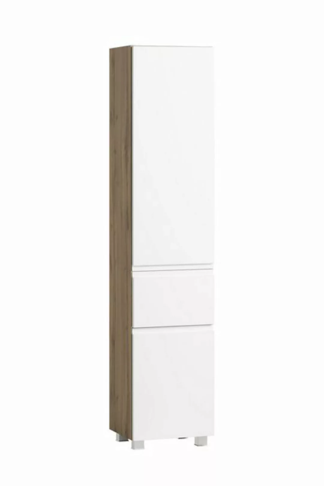 freiraum Seitenschrank Paris in weiß/Wotaneiche, MDF - 40x180x35cm (BxHxT) günstig online kaufen