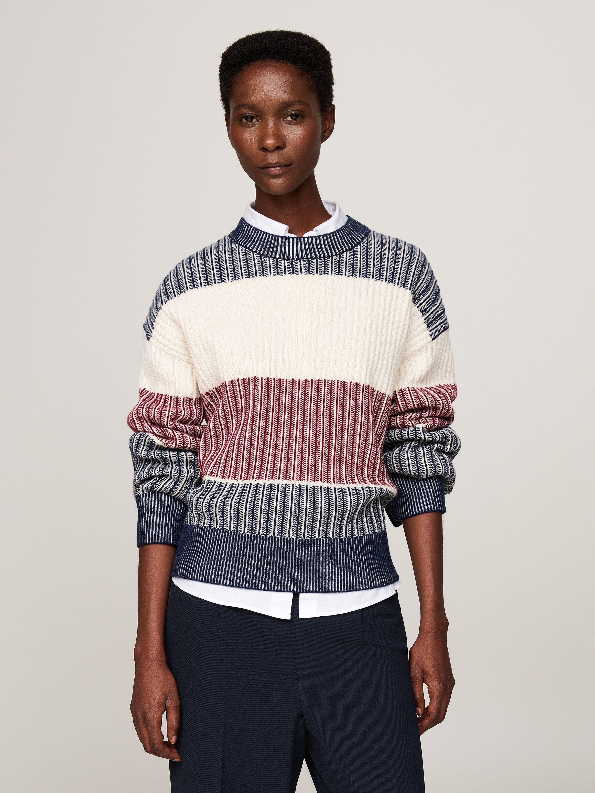 Tommy Hilfiger Strickpullover GLOBAL STP ALL günstig online kaufen