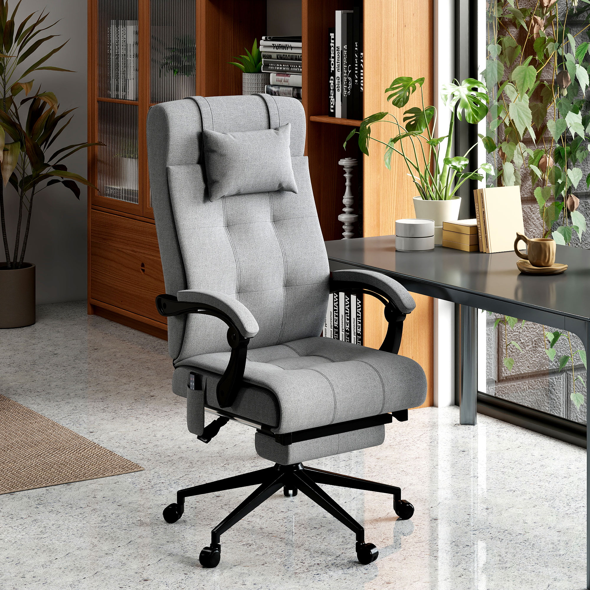 Vinsetto Bürostuhl mit Massagefunktion ergonomisch höhenverstellbar mit Len günstig online kaufen