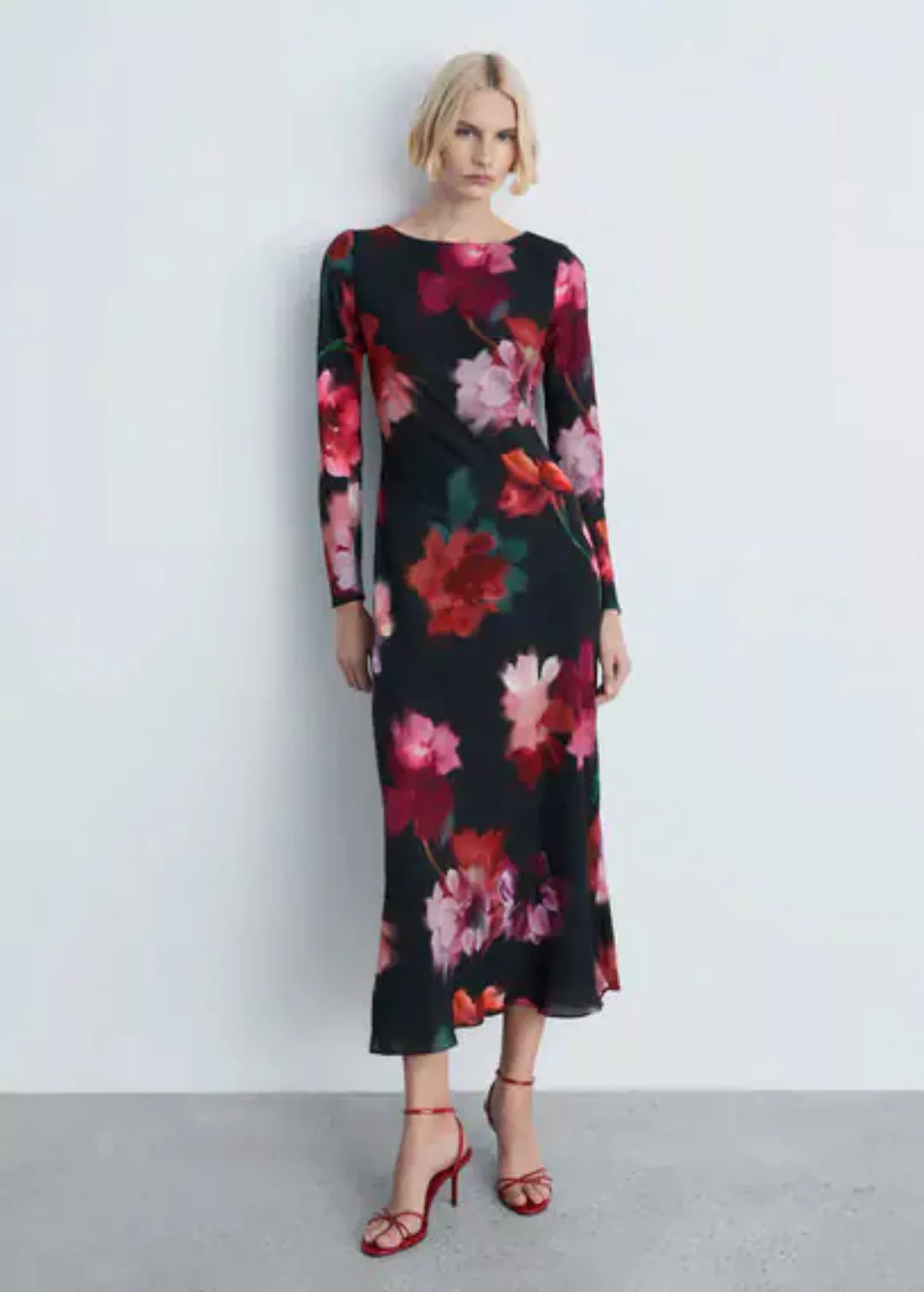 Midikleid mit floralem Muster günstig online kaufen