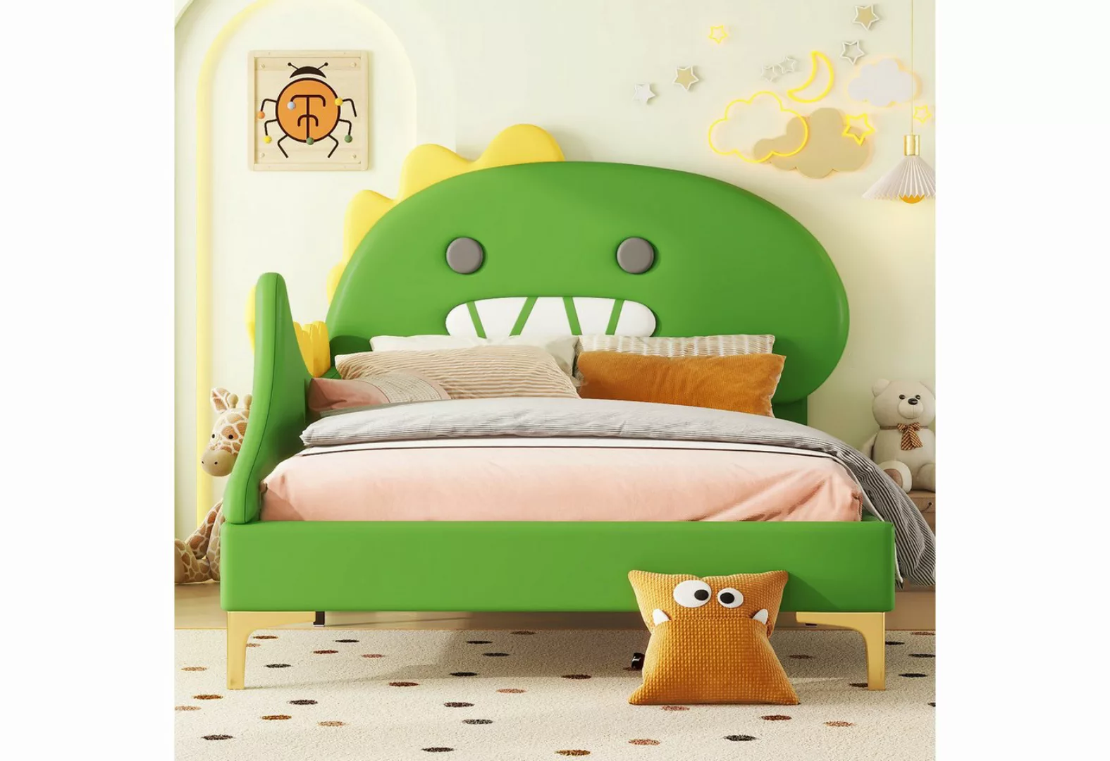 Gotagee Kinderbett Modern Flachbett 90x200cm Einzelbett Dinosaurier Form Po günstig online kaufen