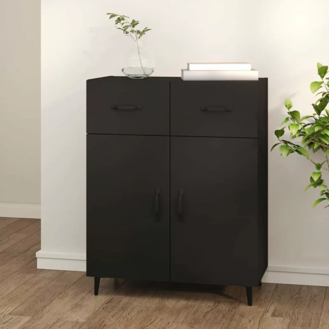 Vidaxl Sideboard Schwarz 69,5x34x90 Cm Holzwerkstoff günstig online kaufen