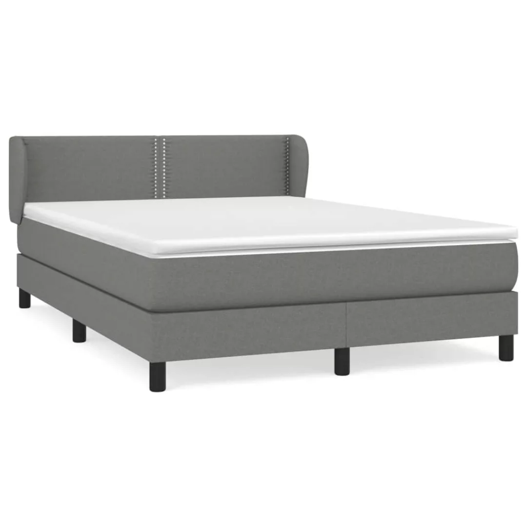 Vidaxl Boxspringbett Mit Matratze Dunkelgrau 140x200 Cm Stoff günstig online kaufen
