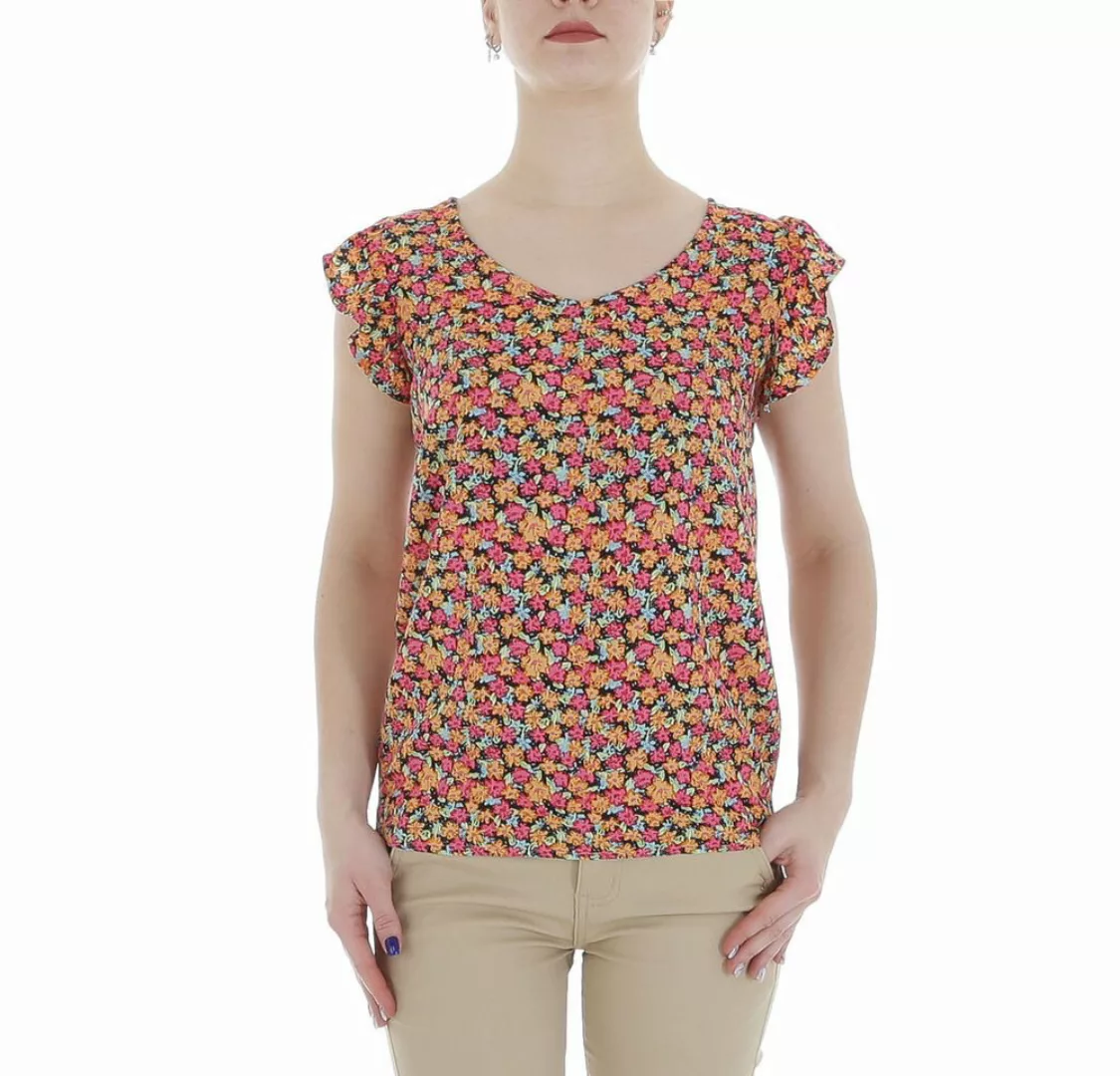 Ital-Design Kurzarmbluse Damen Elegant (85987249) Rüschen Print Top & Shirt günstig online kaufen