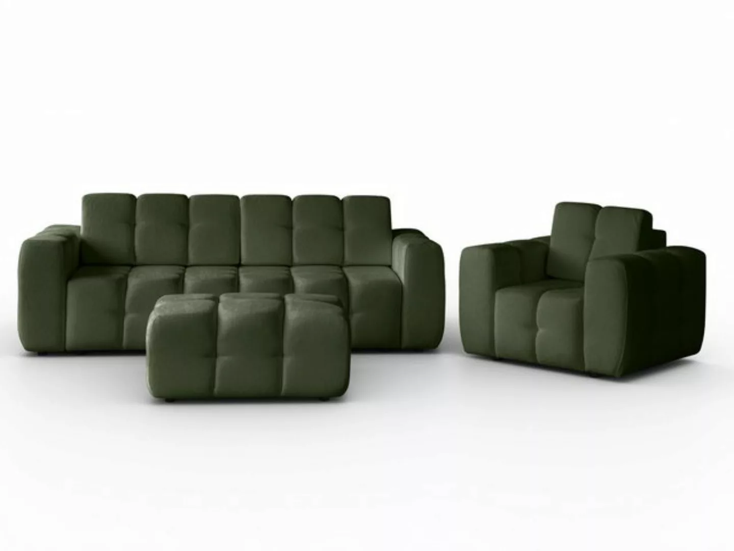 MOEBLO Polstergarnitur Couchgarnitur Tantalia mit Hocker und Sessel 311, (W günstig online kaufen