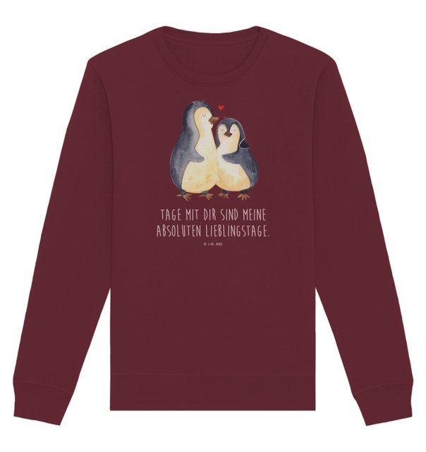 Mr. & Mrs. Panda Longpullover Größe S Pinguin umarmen - Burgundy - Geschenk günstig online kaufen