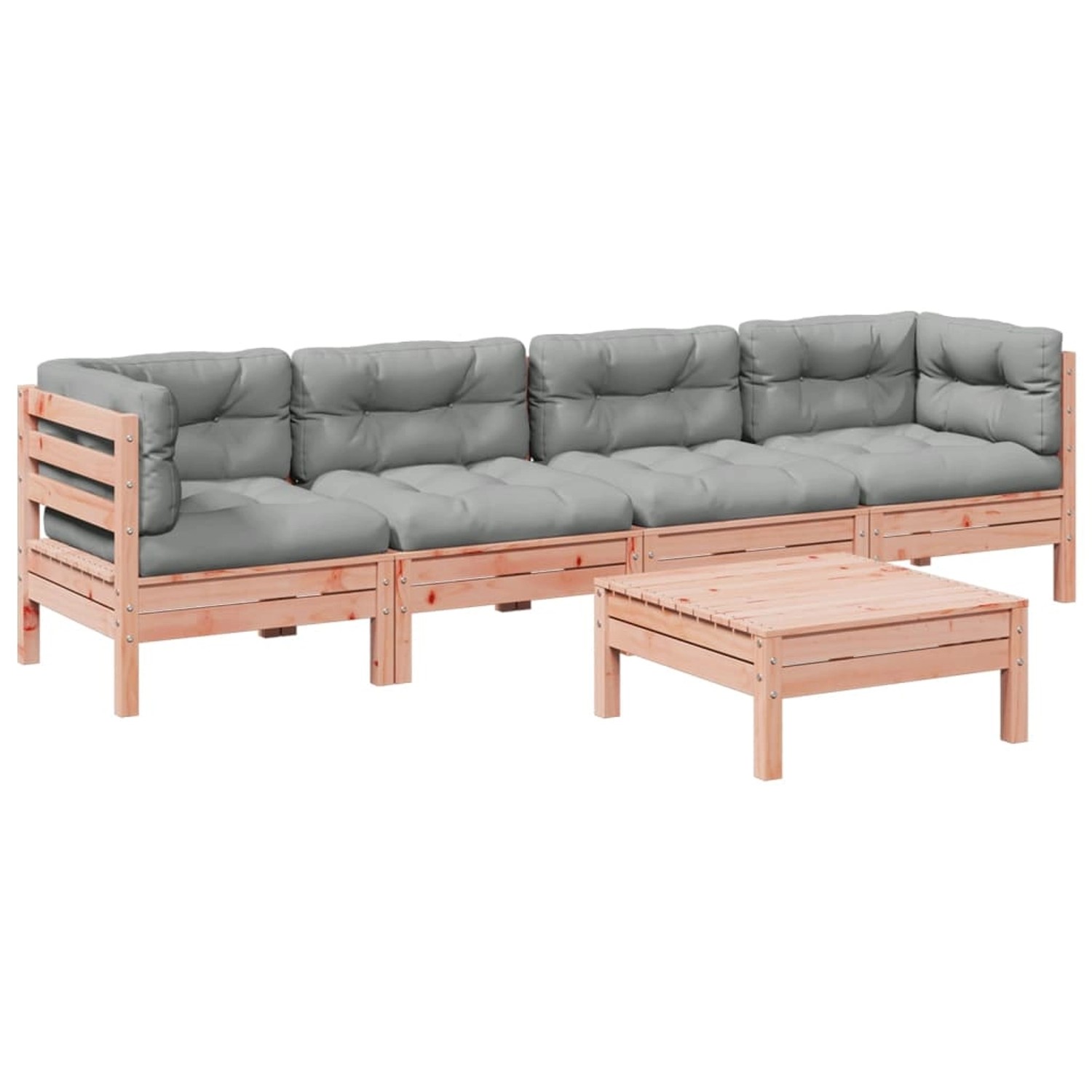 vidaXL 5-Tlg Garten-Sofagarnitur mit Kissen Massivholz Douglasie 3299284 günstig online kaufen