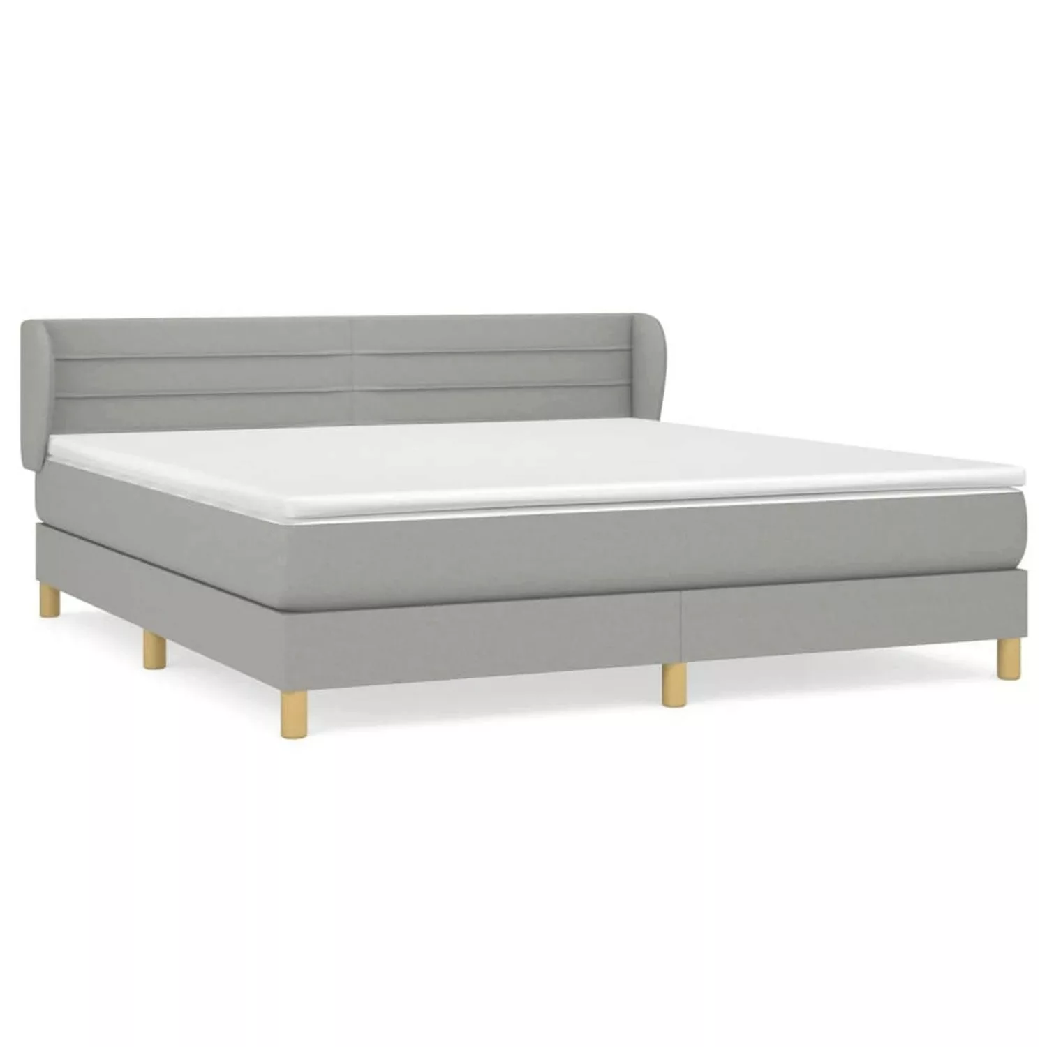 vidaXL Boxspringbett Boxspringbett mit Matratze Hellgrau 160x200 cm Stoff B günstig online kaufen