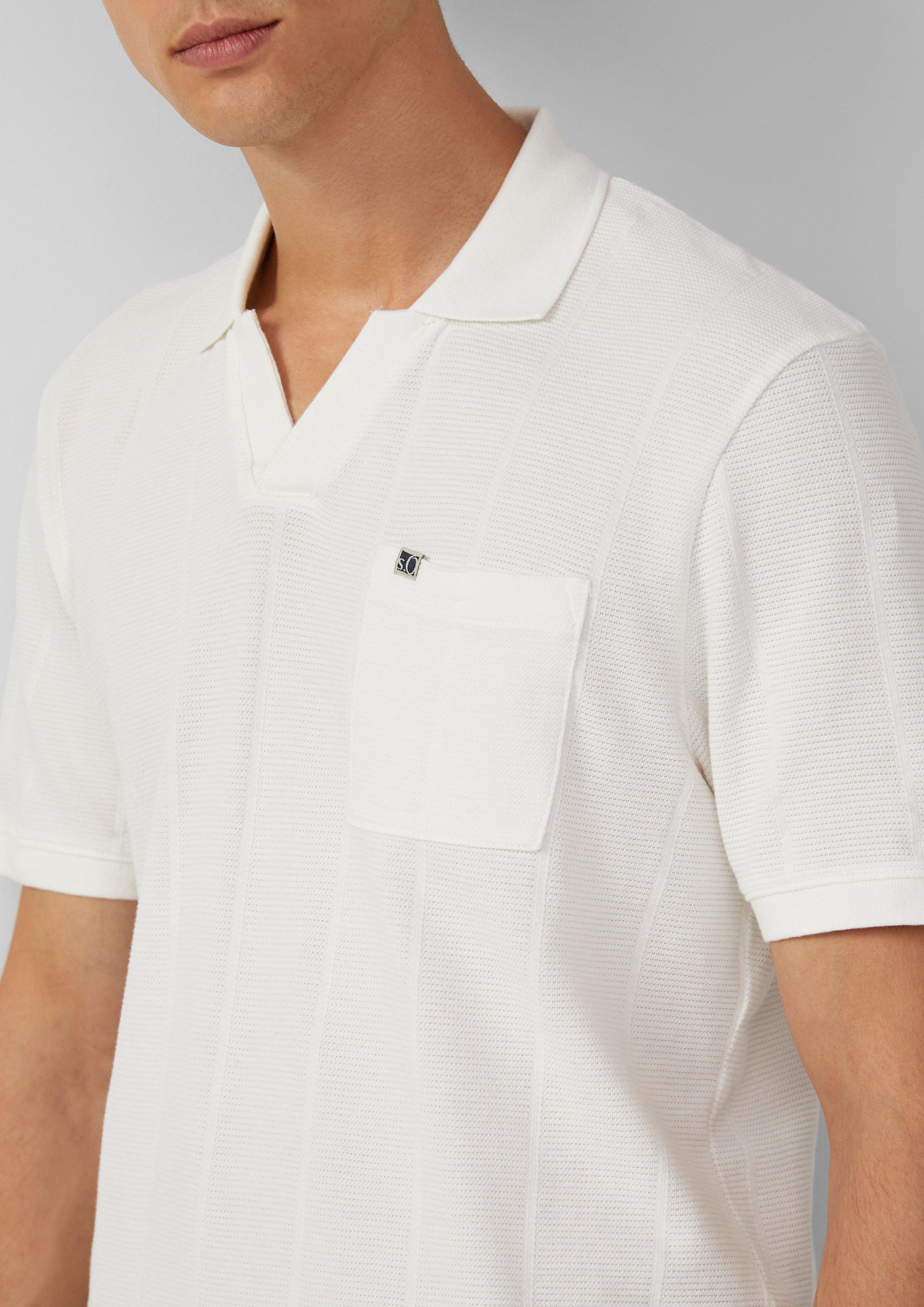 s.Oliver Kurzarmshirt Poloshirt mit Struktur-Streifen und günstig online kaufen