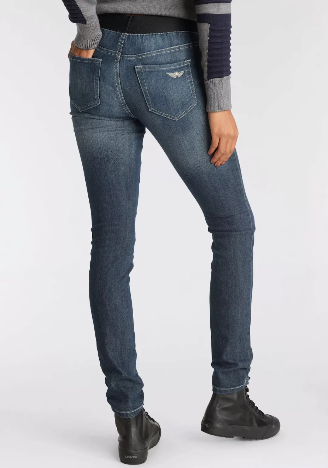 Arizona Skinny-fit-Jeans extra-enger Schnitt, komfortable Leibhöhe, Used-Lo günstig online kaufen