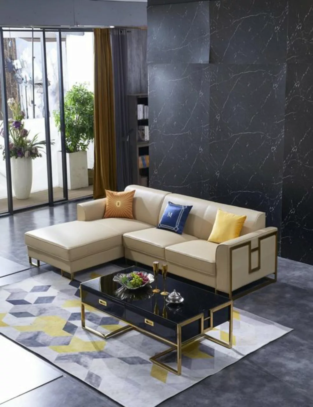 JVmoebel Ecksofa Luxus Design Eck Sofa Couch Polster Sitz Leder Wohnlandsch günstig online kaufen
