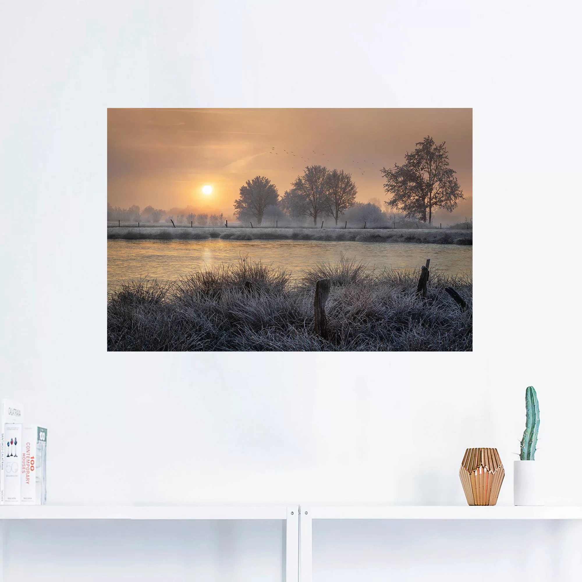 Artland Wandbild "Ein Wintertag beginnt", Bilder vom Sonnenuntergang & -auf günstig online kaufen