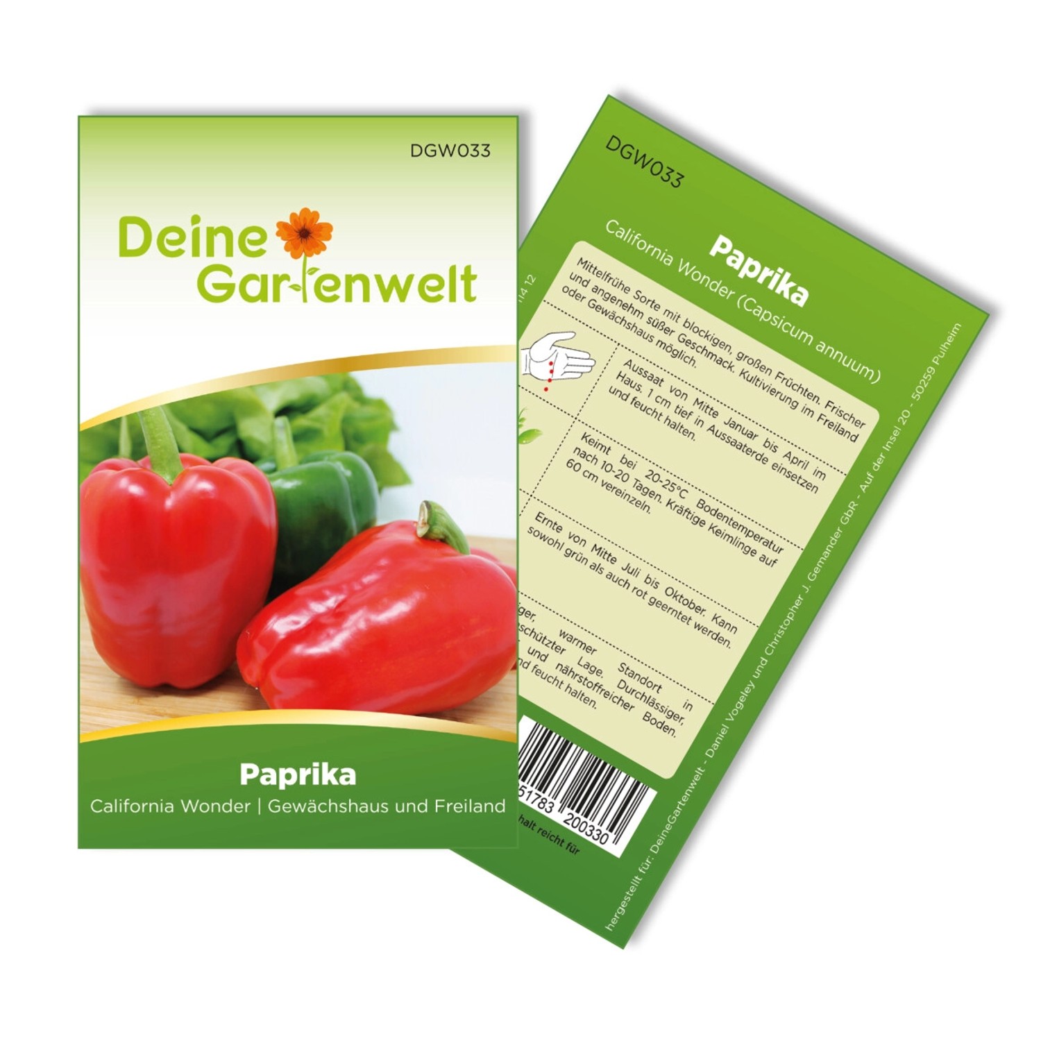Deine Gartenwelt Paprika California Wonder Samen günstig online kaufen