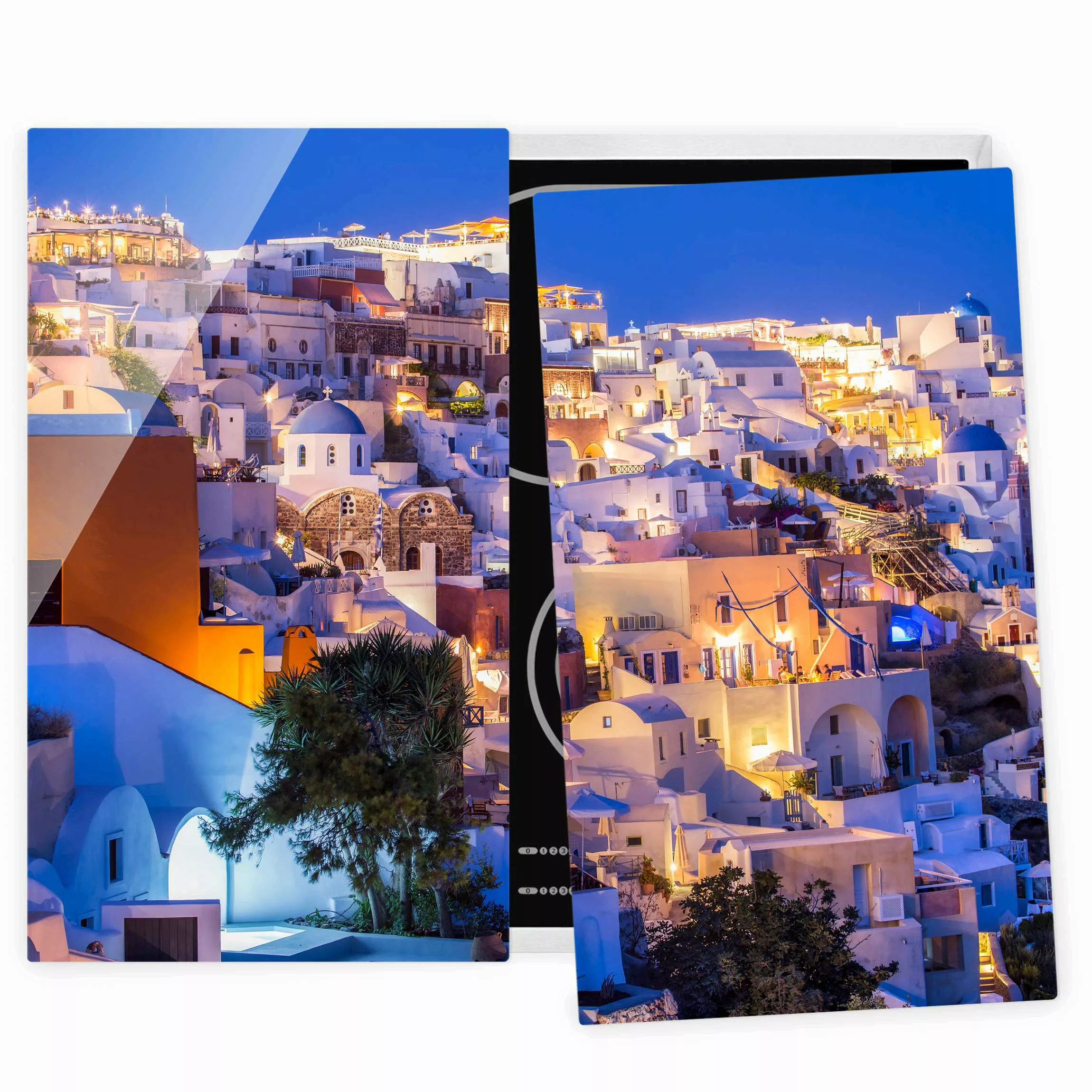 Herdabdeckplatte Santorini at night günstig online kaufen