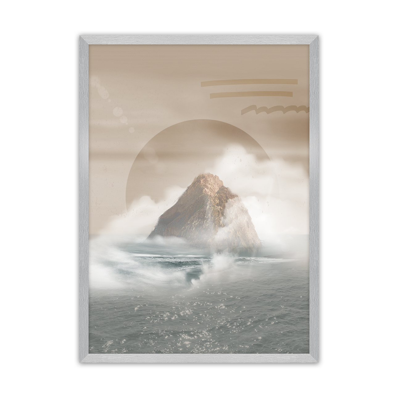 Poster Mountains, 70 x 100 cm, Rahmen wählen: silber günstig online kaufen