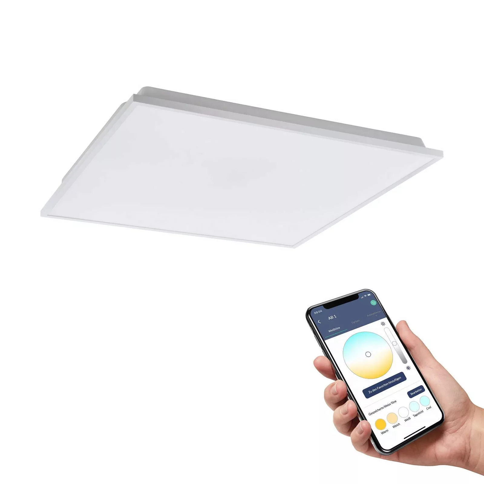 EGLO connect Herrora-Z Deckenlampe weiß, 59x59cm günstig online kaufen