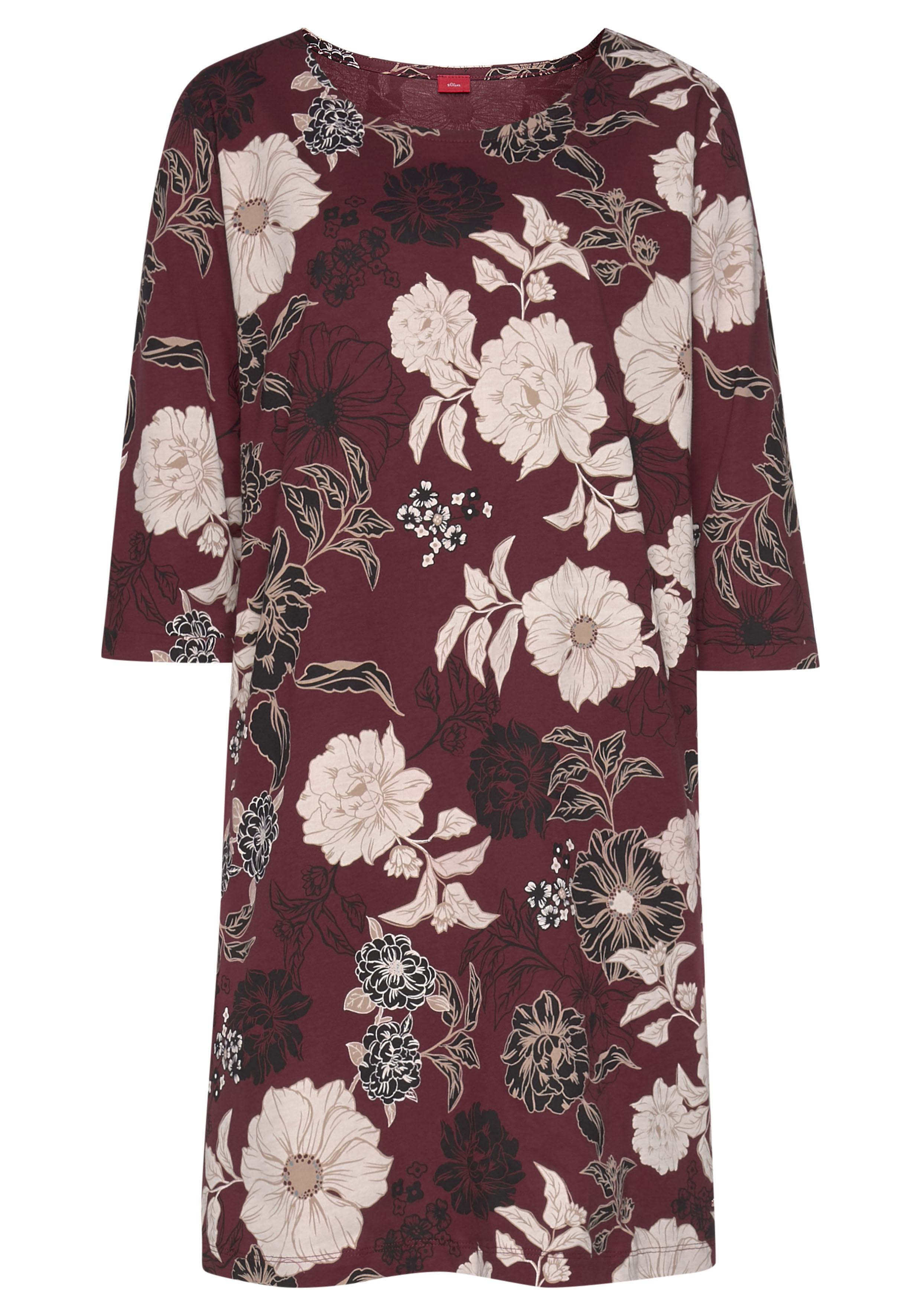 s.Oliver Nachthemd, im Blumen-Dessin mit halbem Ärmel günstig online kaufen