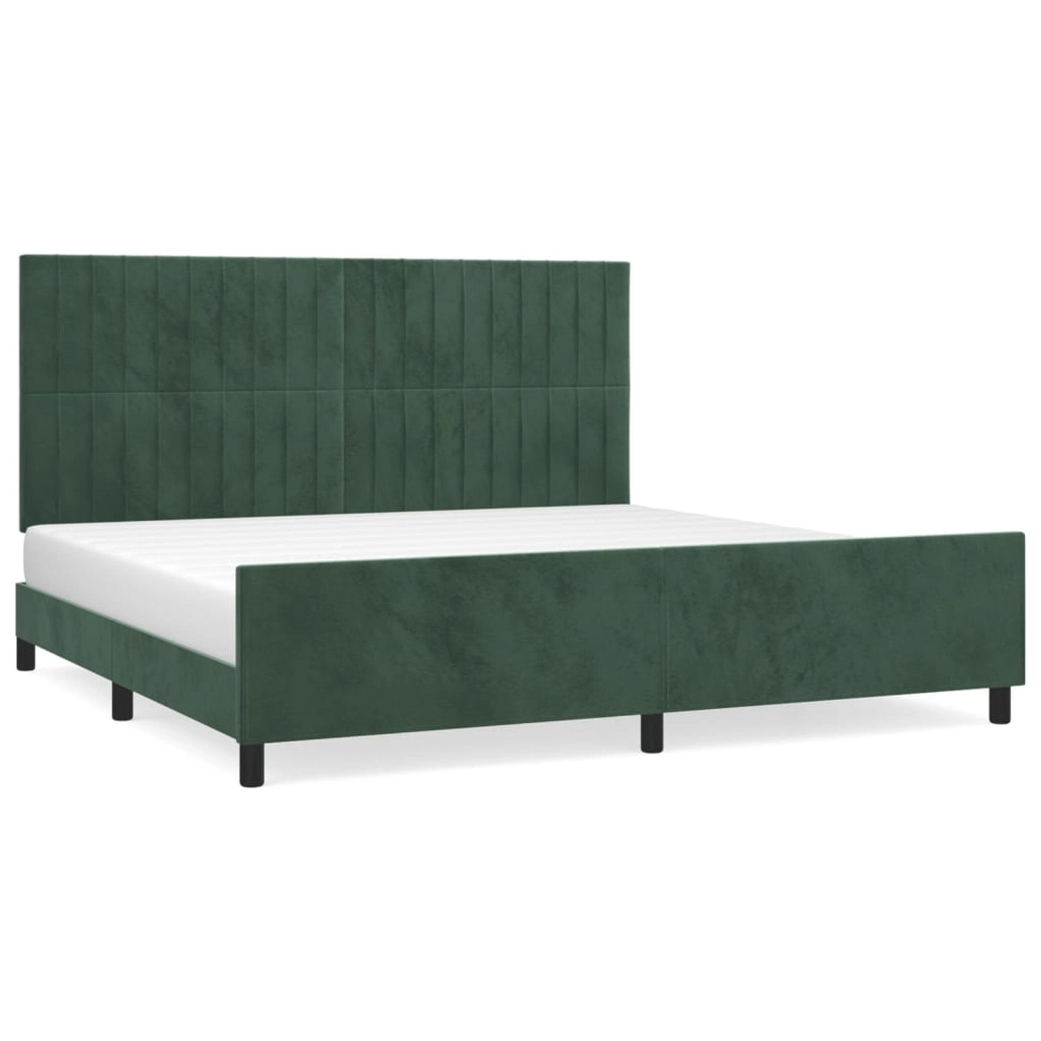 vidaXL Bettgestell mit Kopfteil Dunkelgrün 200x200 cm Samt Modell 61357471 günstig online kaufen