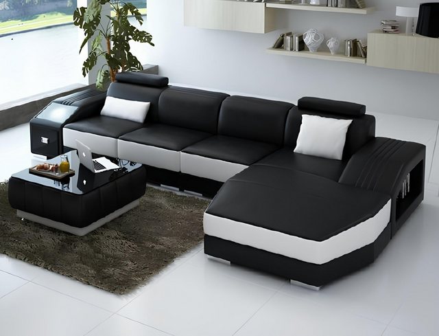 JVmoebel Ecksofa Wohnlandschaft Polster Ecke Eck Sofa mit USB Garnitur Land günstig online kaufen