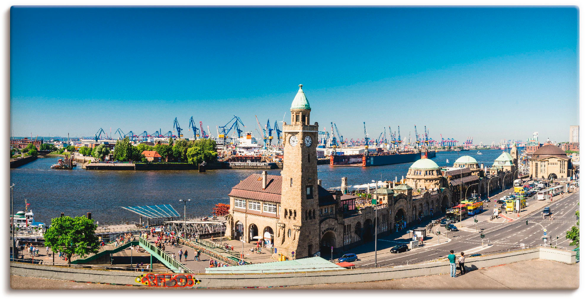 Artland Wandbild "Hamburg St. Pauli Landungsbrücken", Deutschland, (1 St.), günstig online kaufen