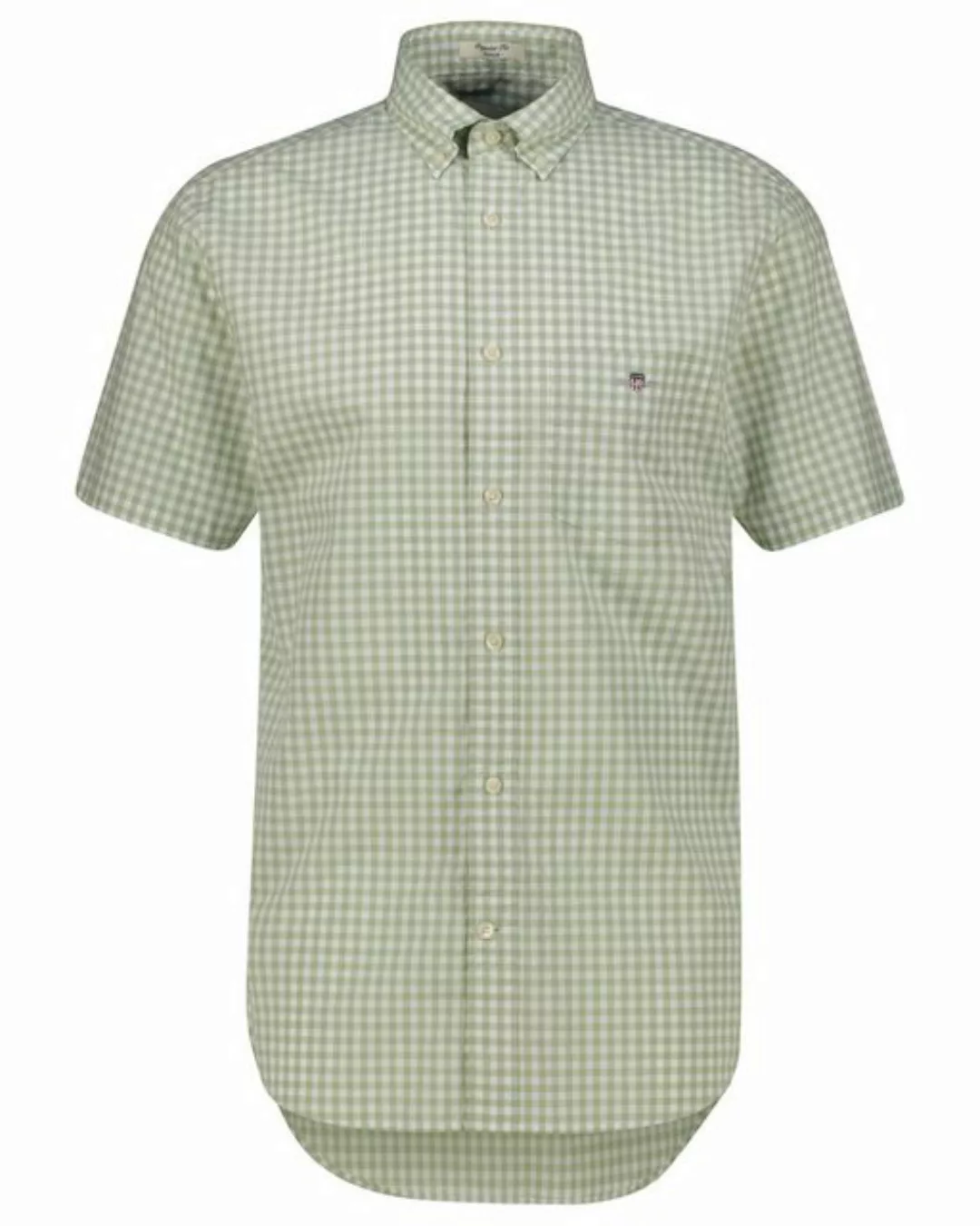 Gant Kurzarmhemd "Regular Fit Gingham Popeline Hemd strapazierfähig pflegel günstig online kaufen