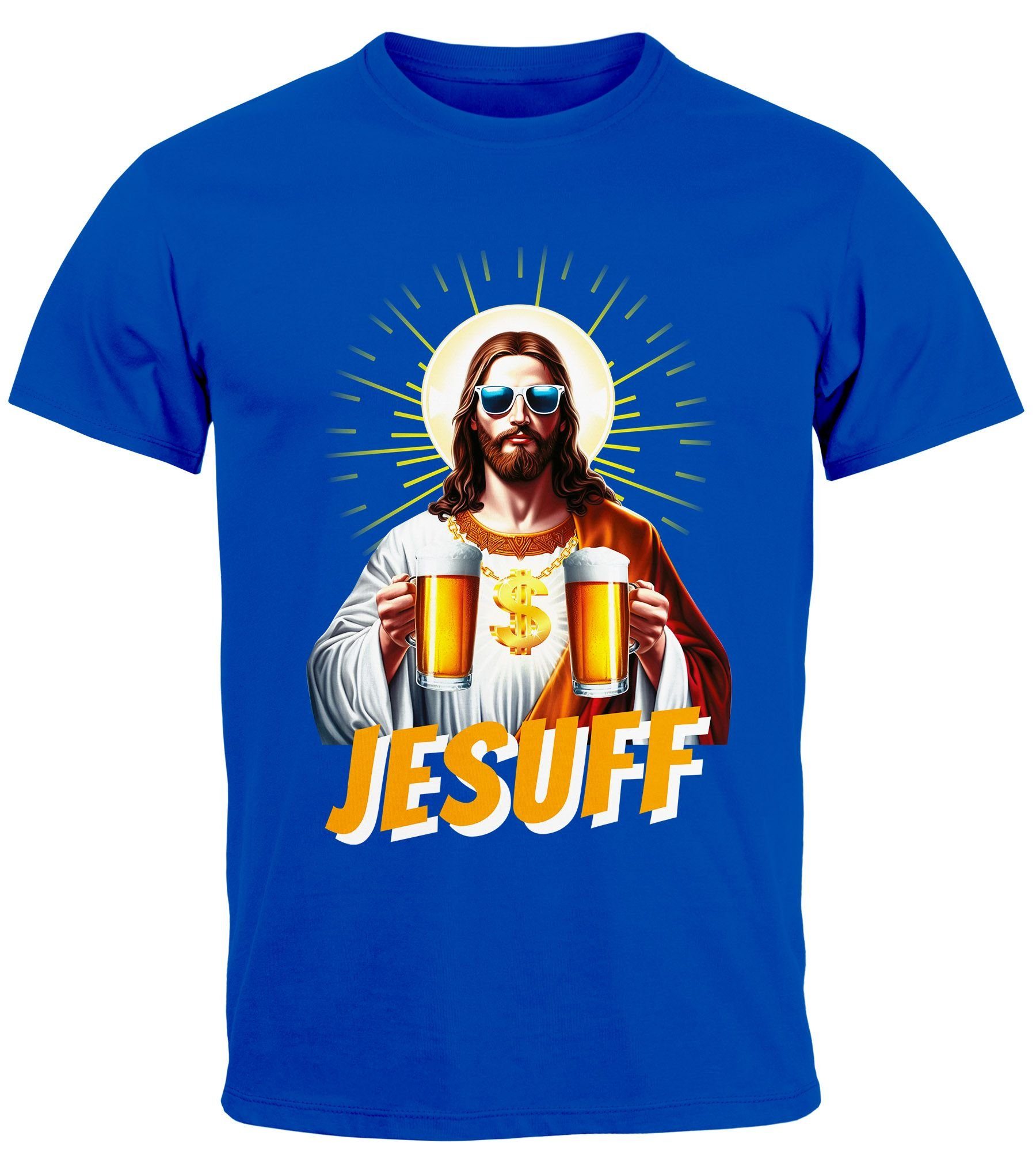 MoonWorks Print-Shirt Herren T-Shirt Bier Jesus günstig online kaufen