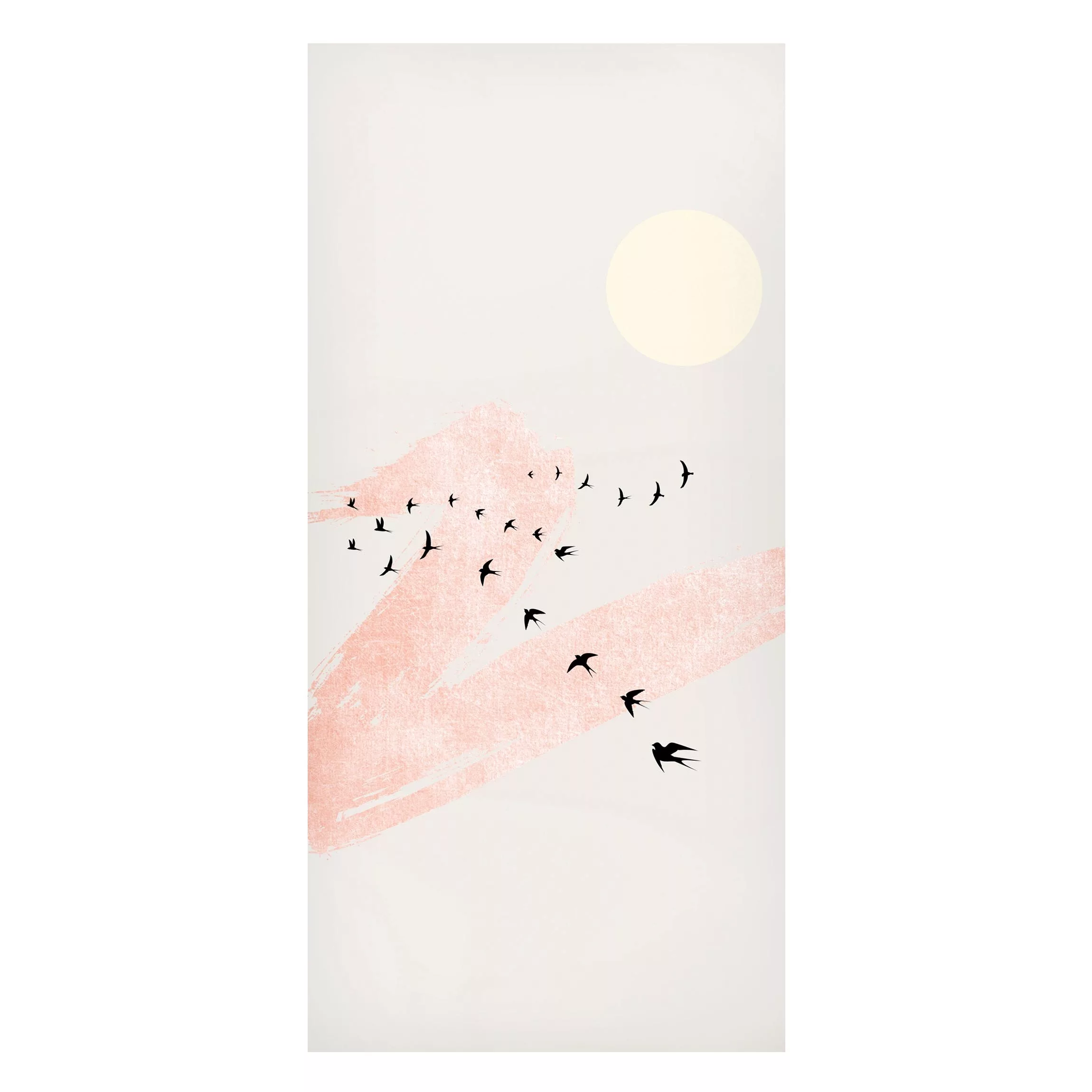 Magnettafel Pink Sky Behind Flock Of Birds günstig online kaufen