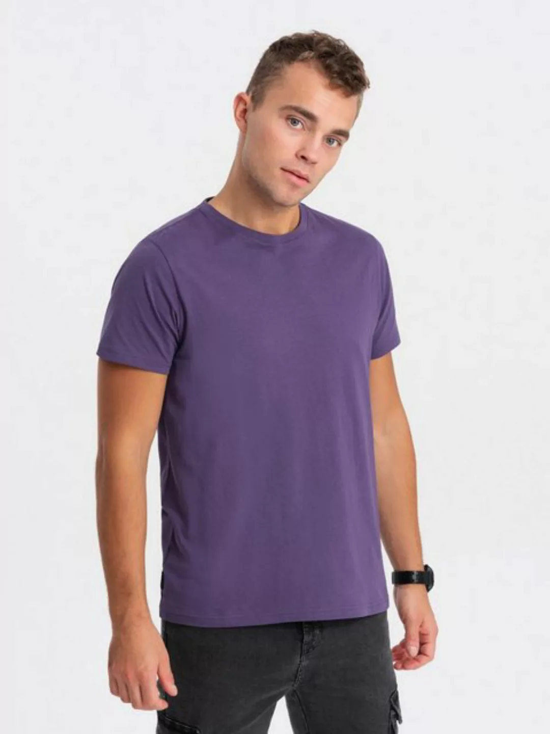 OMBRE T-Shirt Klassisches Herren-T-Shirt aus Baumwolle BASIC günstig online kaufen