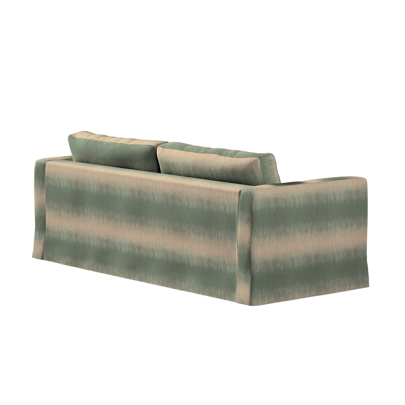 Bezug für Karlstad 3-Sitzer Sofa nicht ausklappbar, lang, grün-beige, Bezug günstig online kaufen