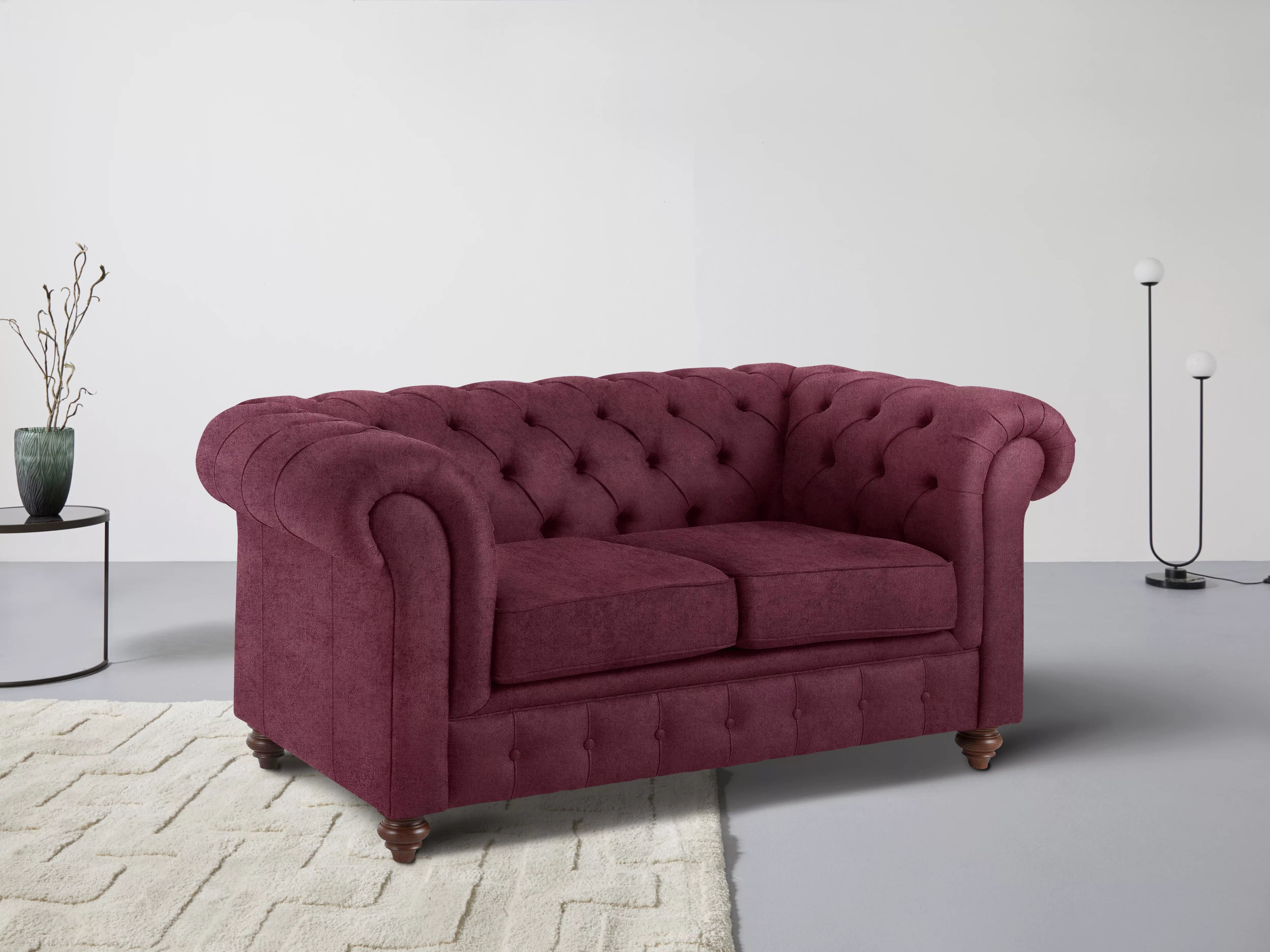 Home affaire Chesterfield-Sofa "Chesterfield 2-Sitzer B/T/H: 150/89/74 cm", günstig online kaufen