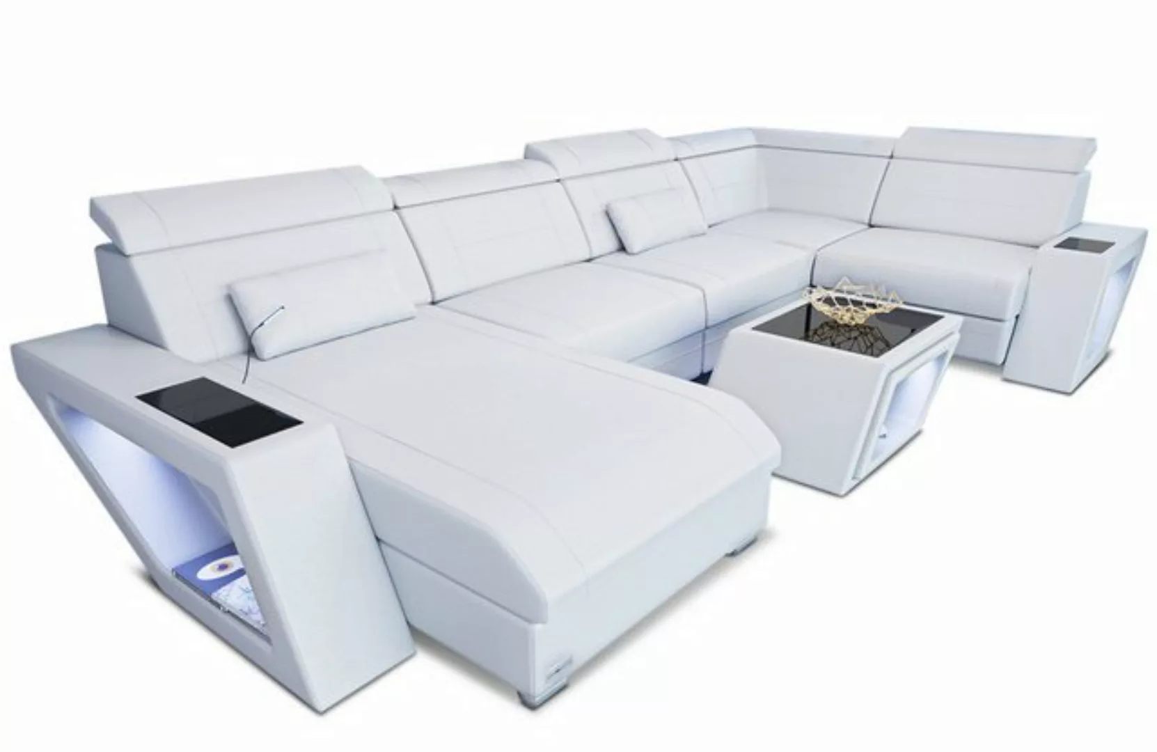 Sofa Dreams Wohnlandschaft Ledersofa Catania U Form Couch Leder Sofa, mit L günstig online kaufen