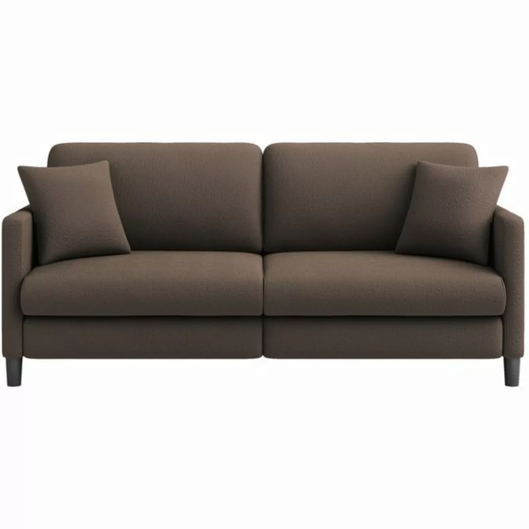 OUNUO Sofa 2-Sitzer Modernes Polstersofa Couch mit 2 Zierkissen 195cm Sofa günstig online kaufen