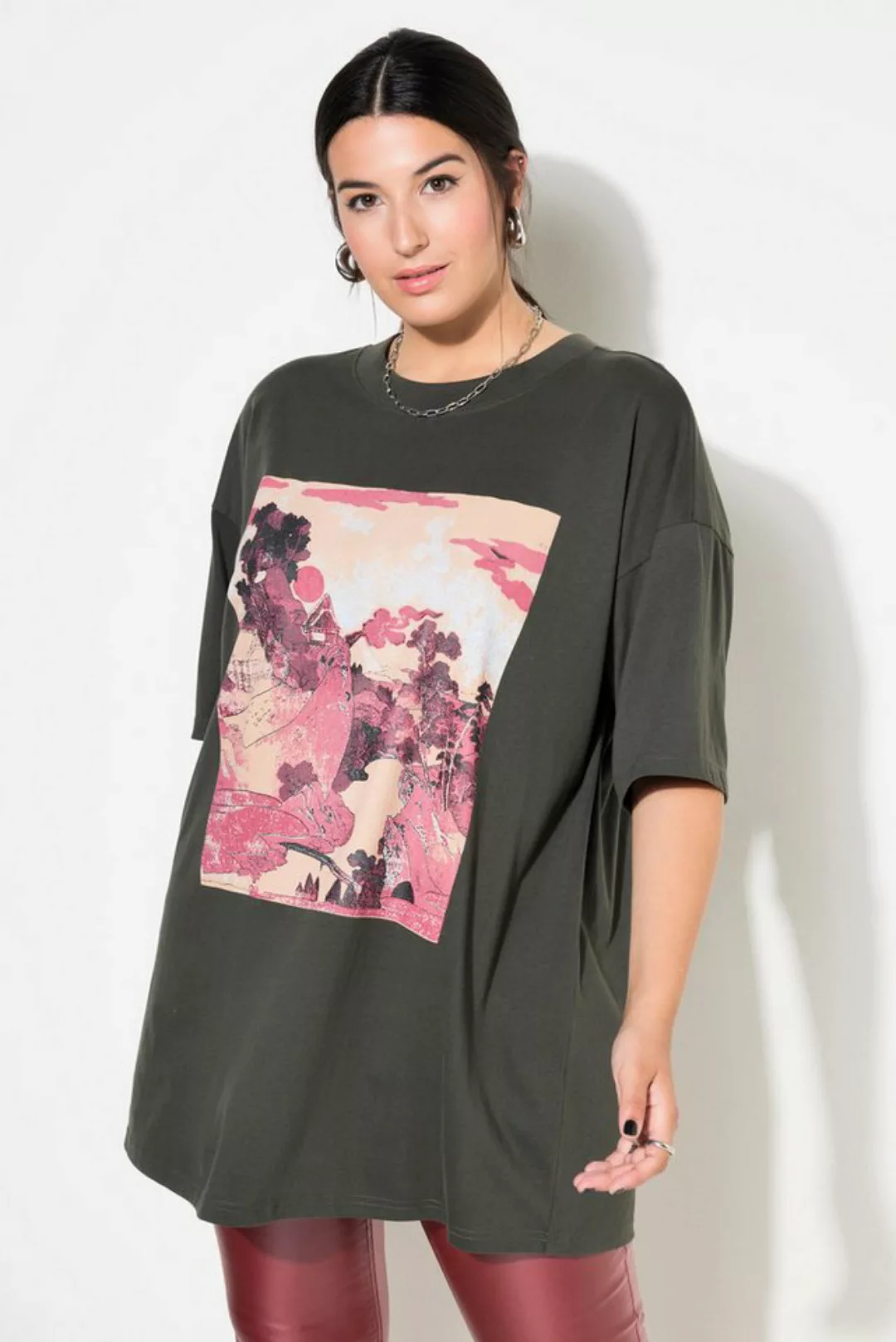 Studio Untold Rundhalsshirt T-Shirt oversized Asia-Motiv günstig online kaufen