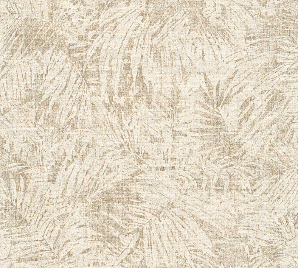 Bricoflor Blätter Tapete in Sandfarben Tropische Vliestapete mit Palmenblät günstig online kaufen