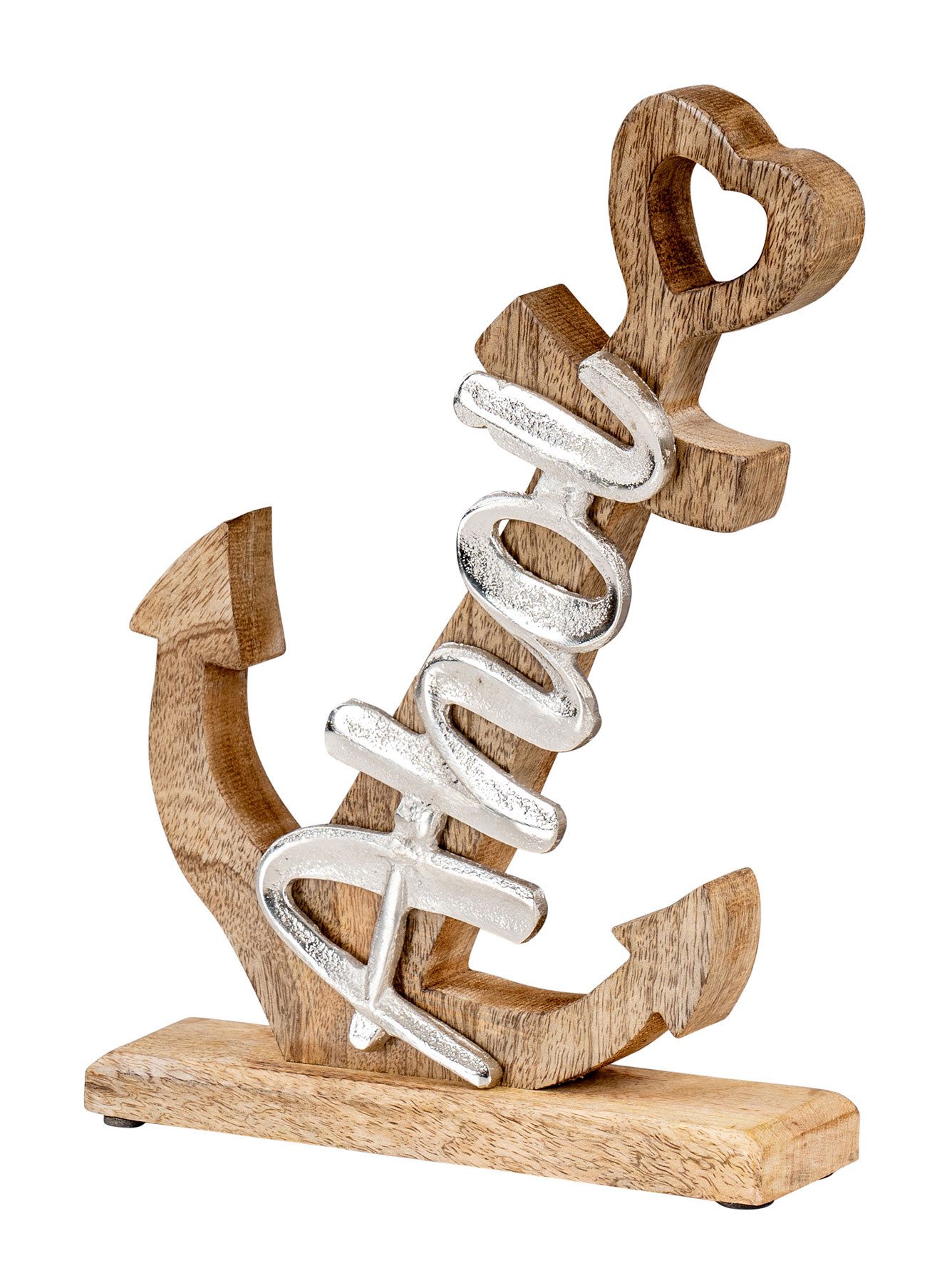 Levandeo® Dekoobjekt, Anker Skulptur H28cm Silber günstig online kaufen