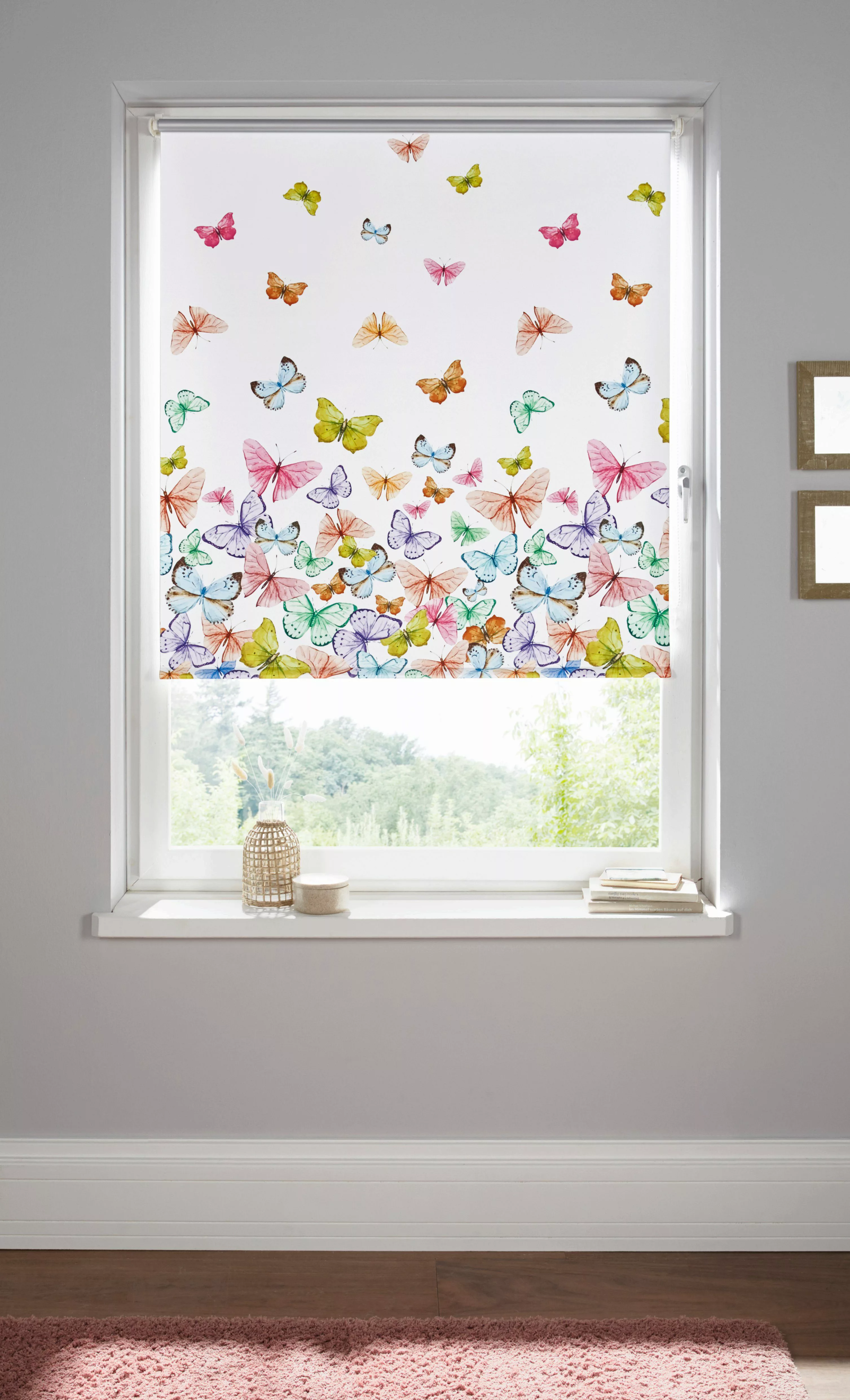 Seitenzugrollo Butterfly, Home affaire, verdunkelnd, ohne günstig online kaufen