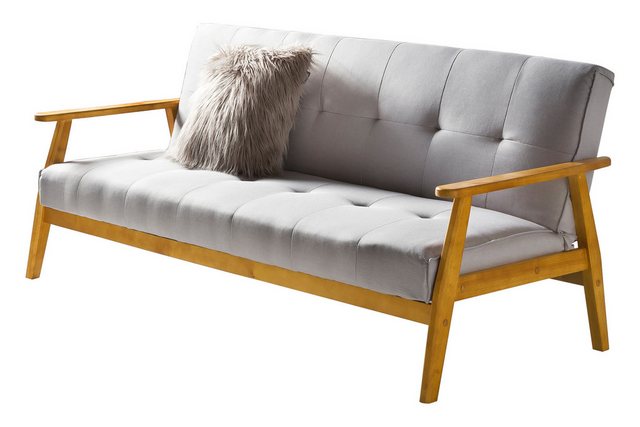 dynamic24 Schlafsofa Alajärvi, Sofa 190x85x81 cm hellgrau Webstoff günstig online kaufen