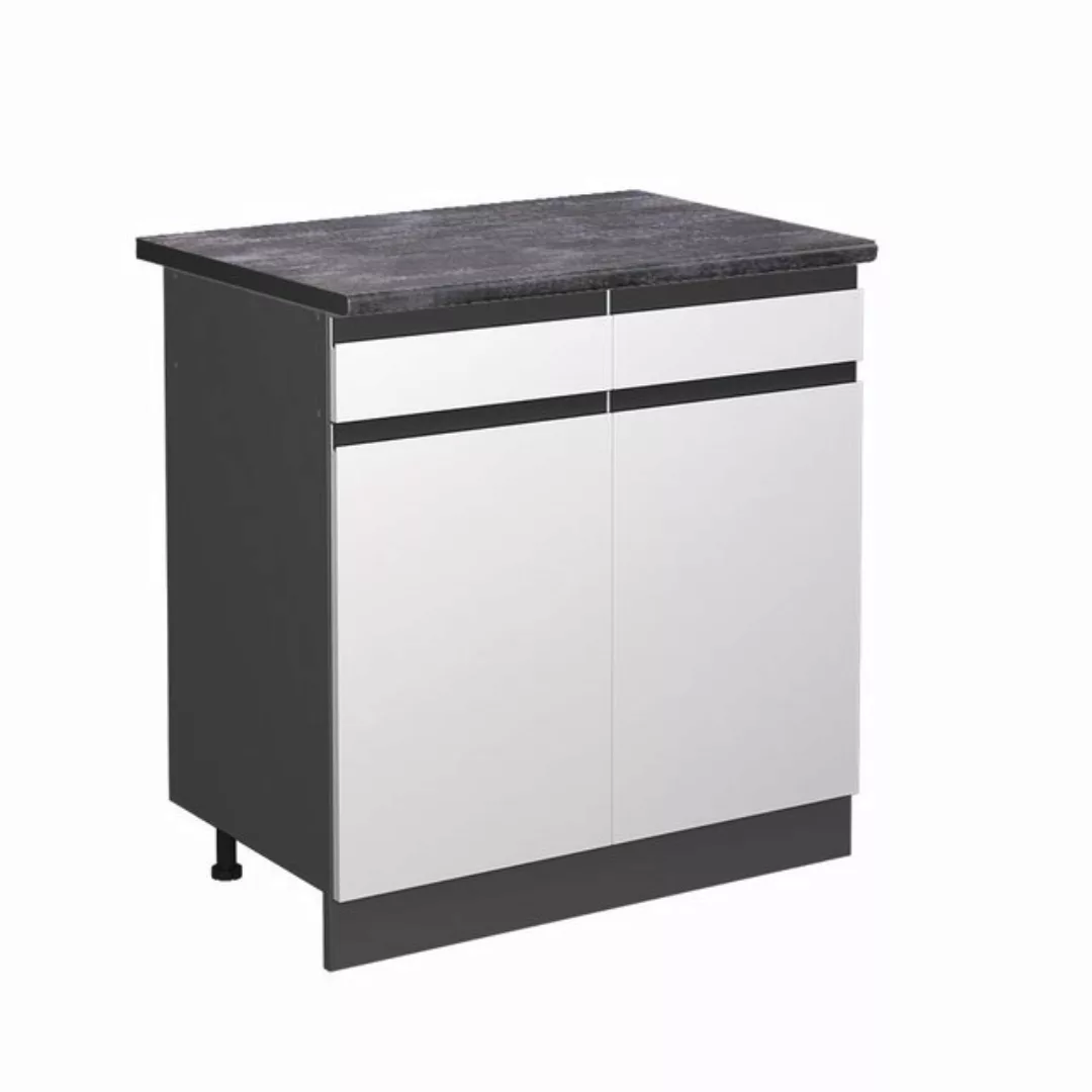 Vicco Unterschrank R-Line, Weiß/Anthrazit, 80 cm, AP Anthrazit günstig online kaufen