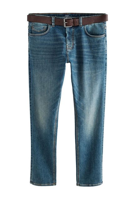 Next Slim-fit-Jeans Slim Fit Motionflex-Jeans mit Gürtel (2-tlg) günstig online kaufen